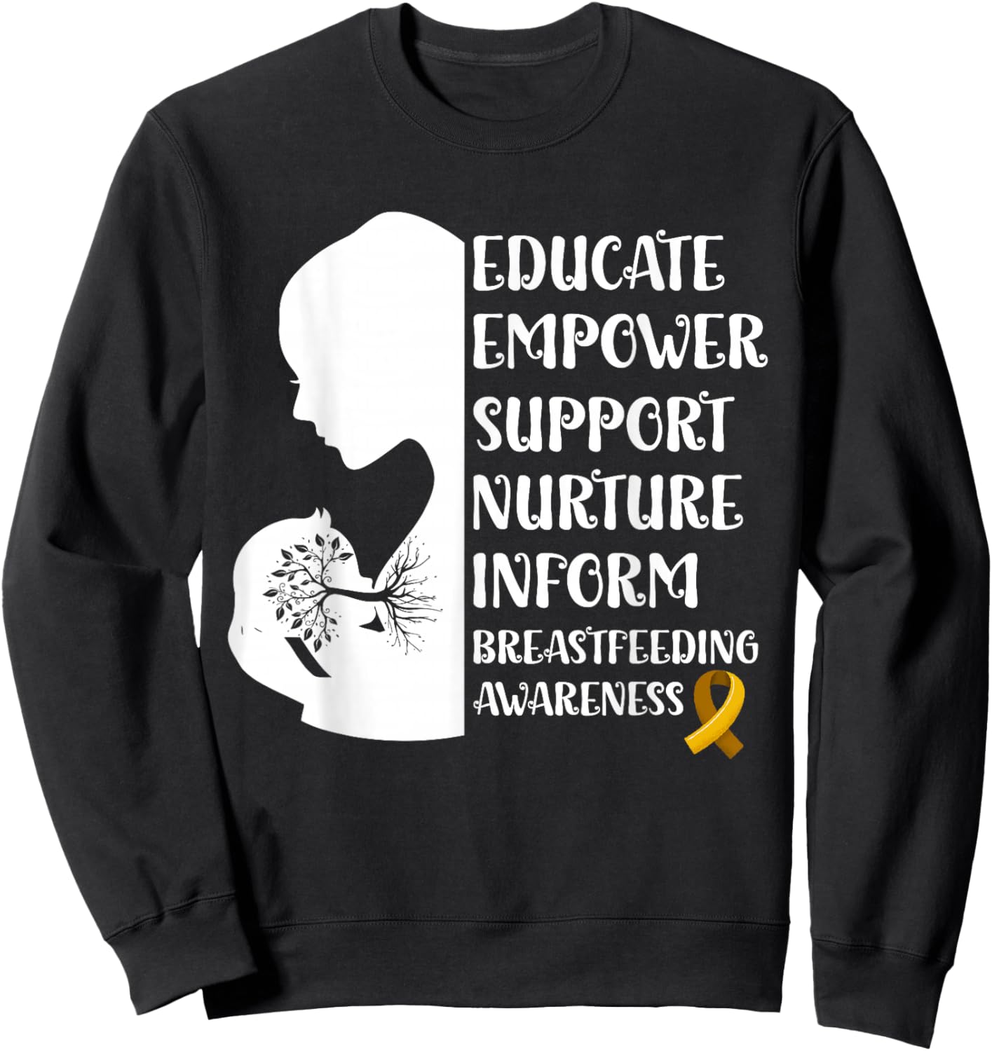 Breastfeeding Awareness Family USA Breast Milk Lactation Sweatshirt - Sweatshirt | Black