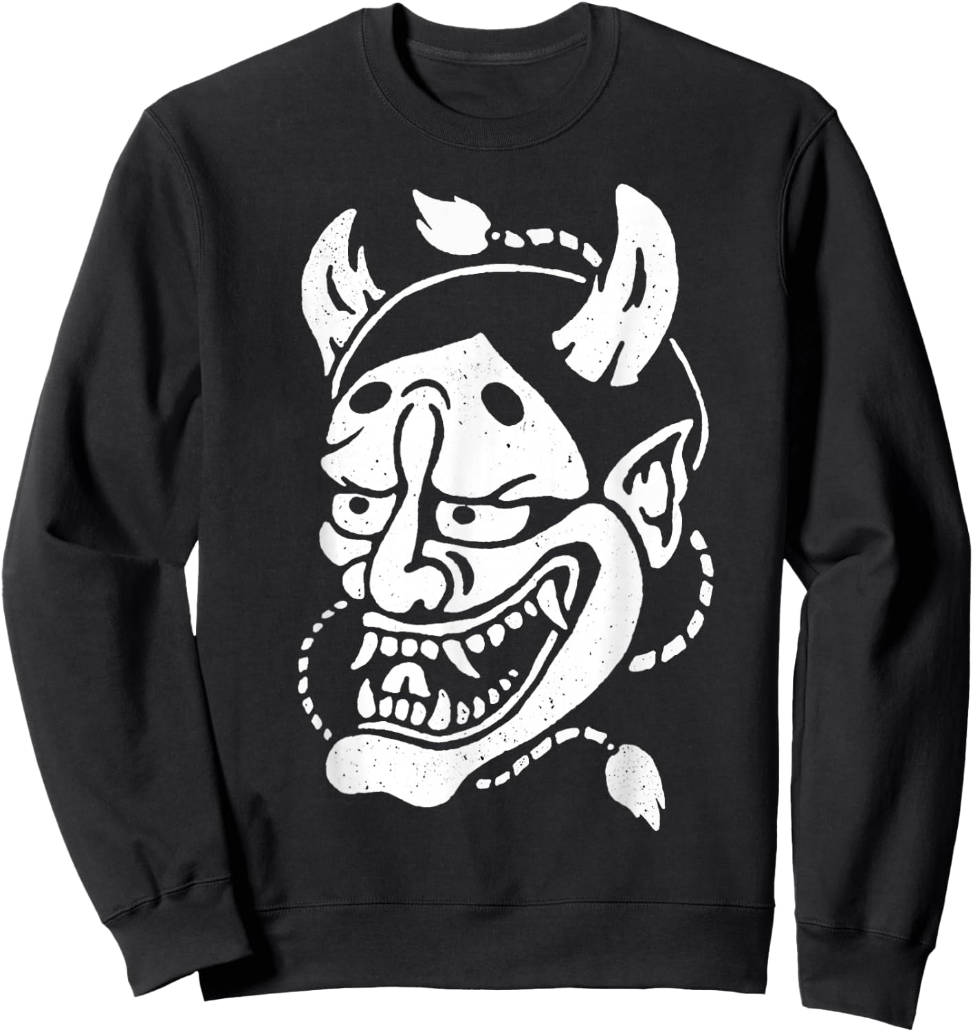 Urban Empyre Hannya Mask Oni Demon , Small, Black Sweatshirt - Sweatshirt | Black