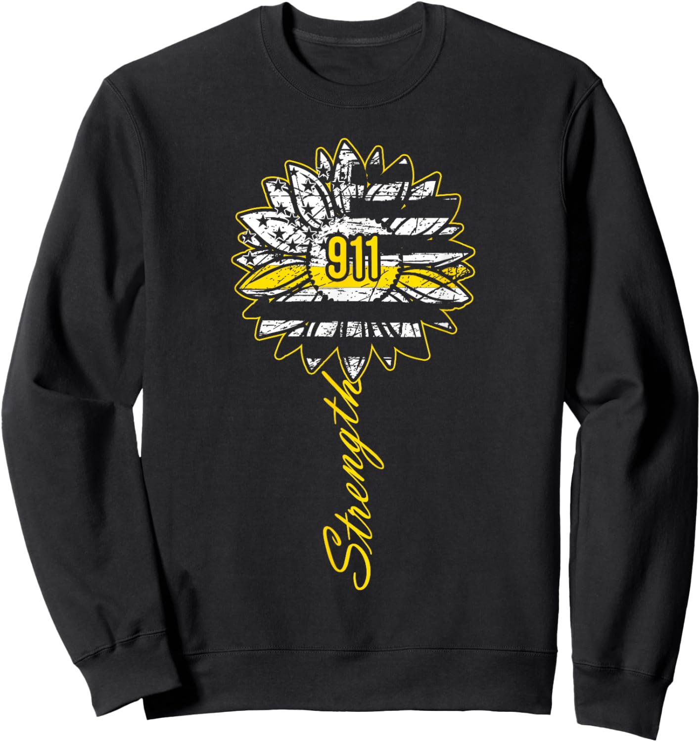 911 Dispatcher Strength - USA Flag Emergency Call Responder Sweatshirt - Sweatshirt | Black