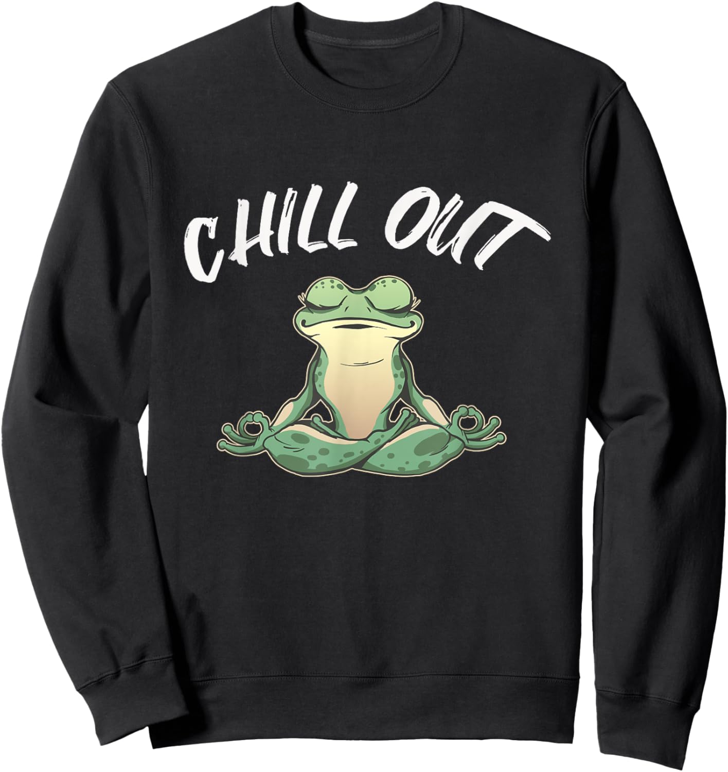 Frog Chill Out Funny Meditation & Yoga Sweatshirt - Sweatshirt | Black