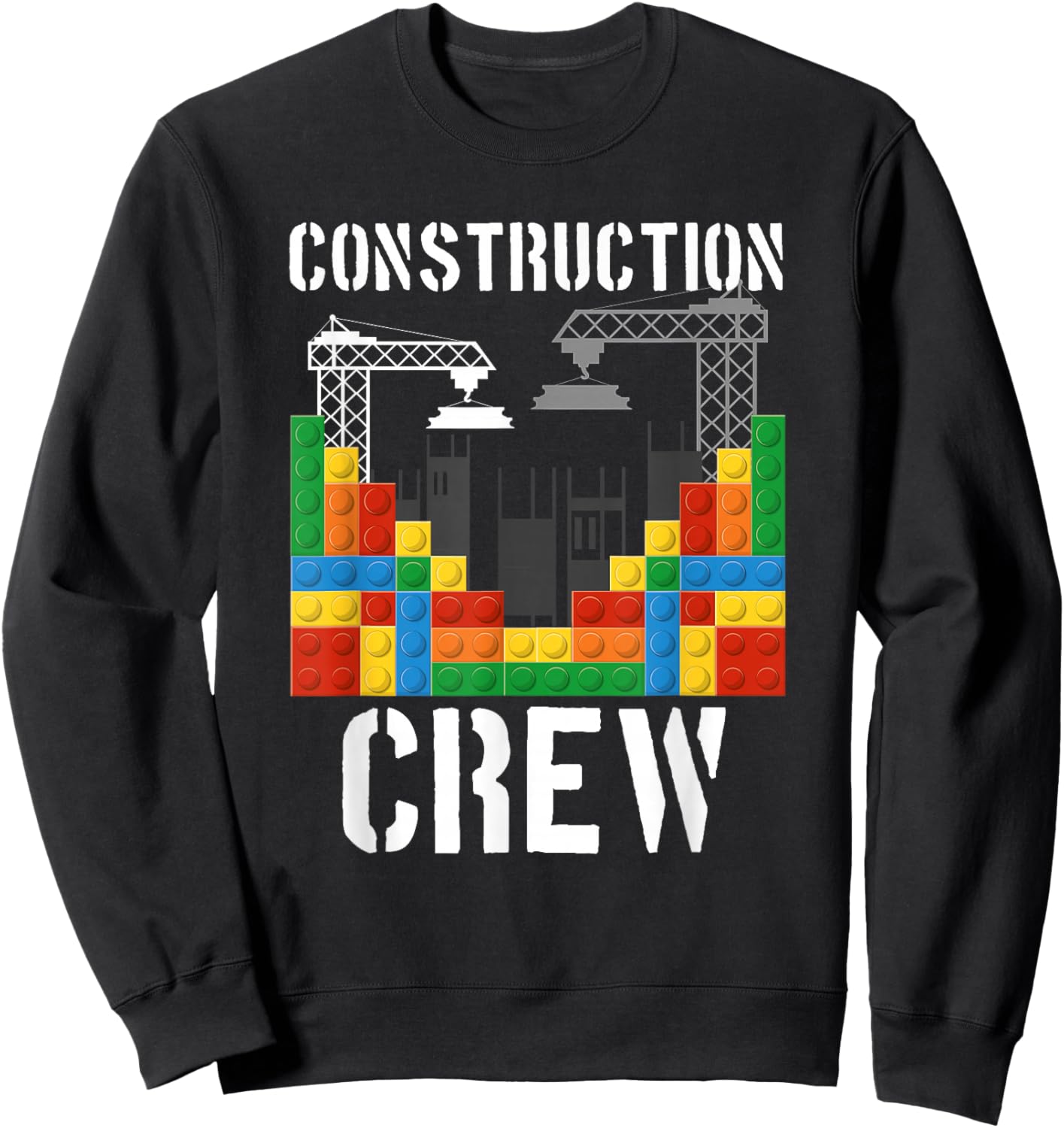 Construction Crew Master Builder Bricklayer Building Blocks Sweatshirt - Sweatshirt | Black