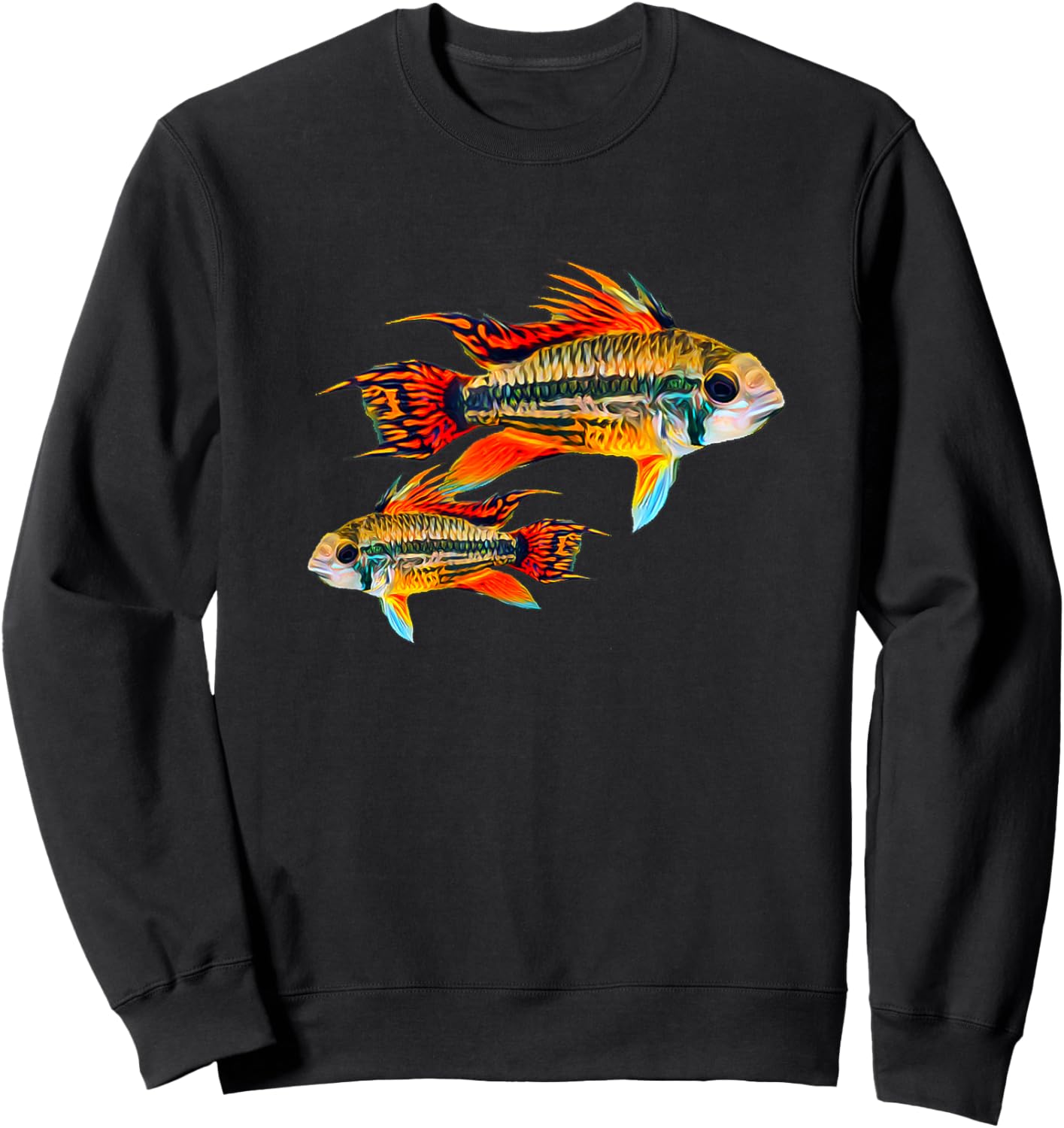 Cockatoo Dwarf Cichlid Apistogramma Cichlids Aquarium Sweatshirt - Sweatshirt | Black