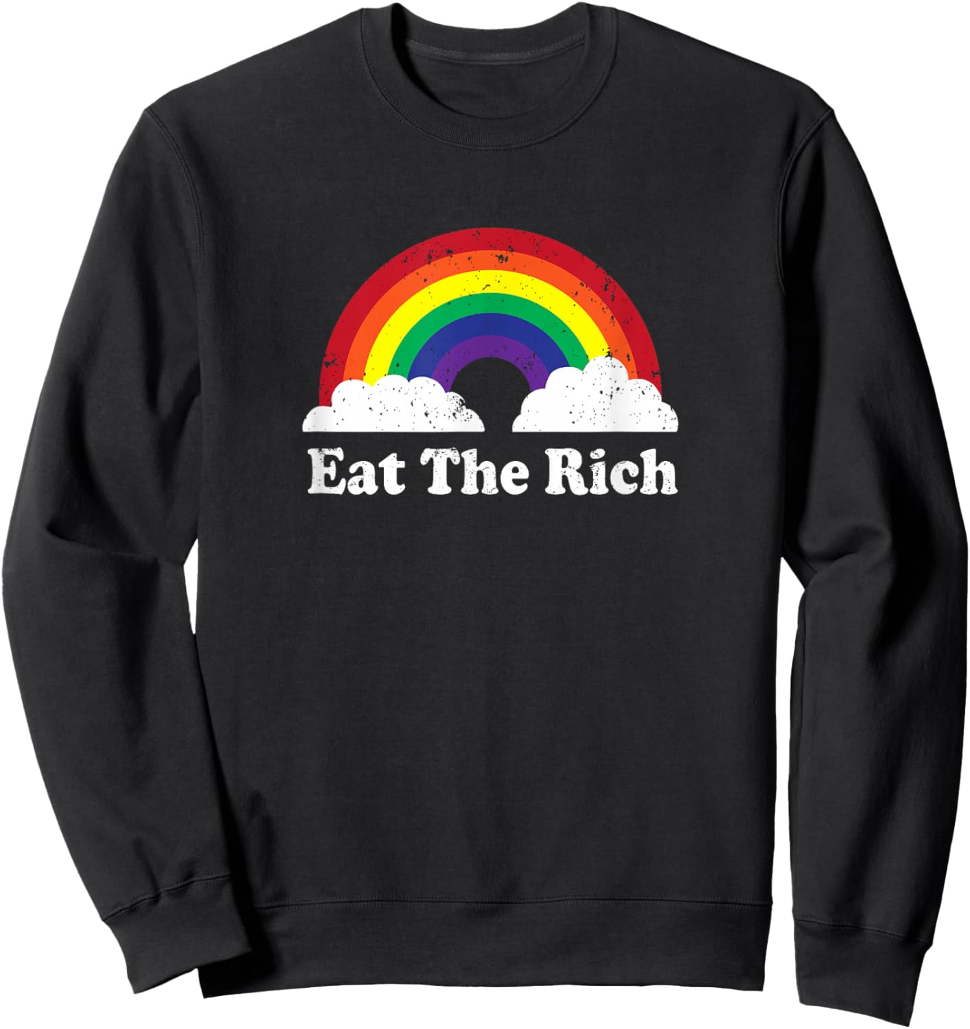 Rosseau Quote Retro Vintage Eat The Rich Sweatshirt - Sweatshirt | Black