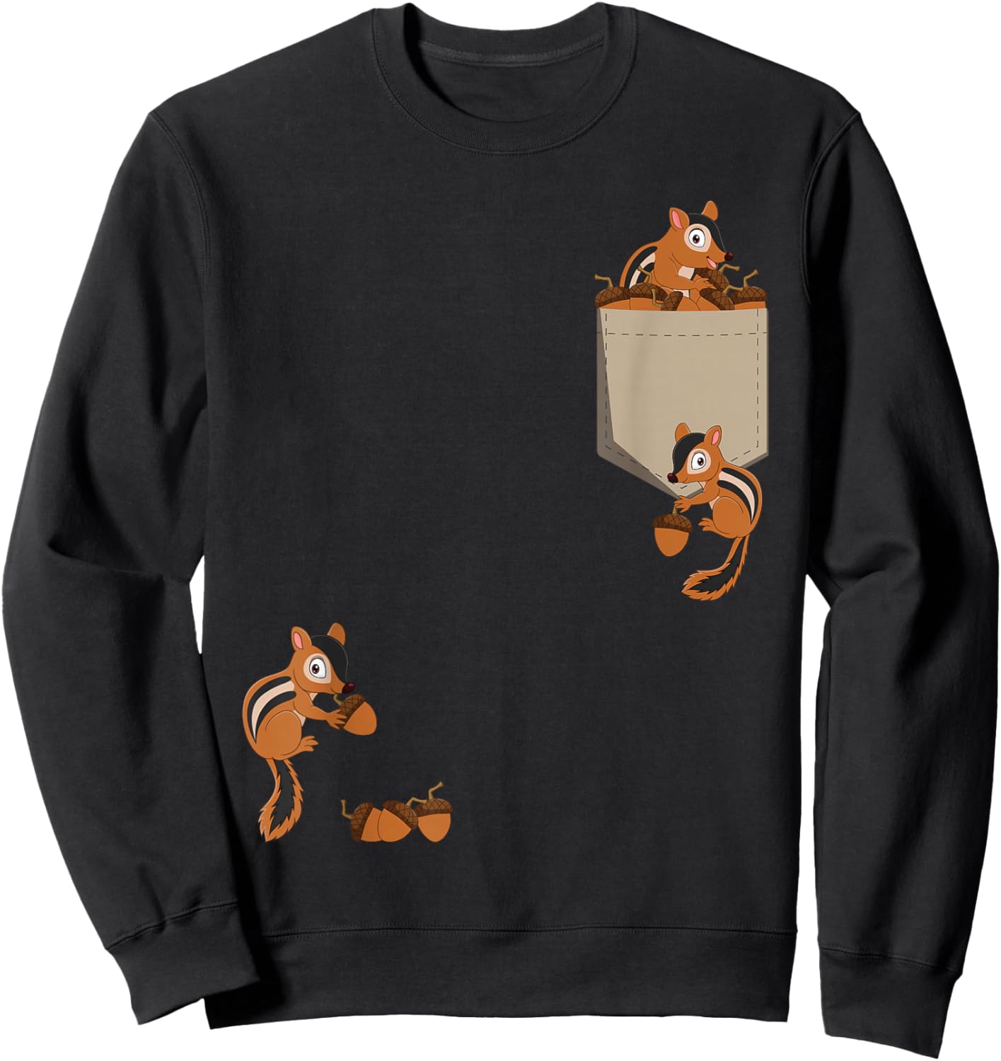 Cute Climbing Squirrels - Rodent Squirrel Lover Animal Sweatshirt - Sweatshirt | Black