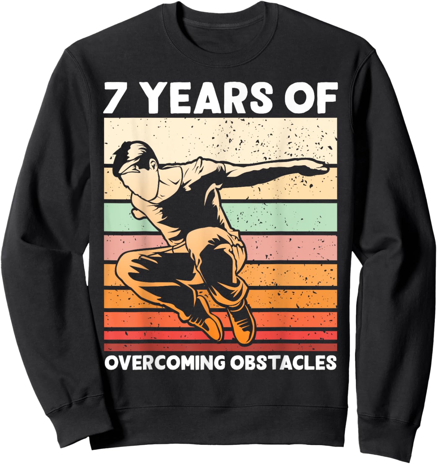 Vintage Parkour 7th Birthday 7 year old Boy Seventh 7yr old Sweatshirt - Sweatshirt | Black