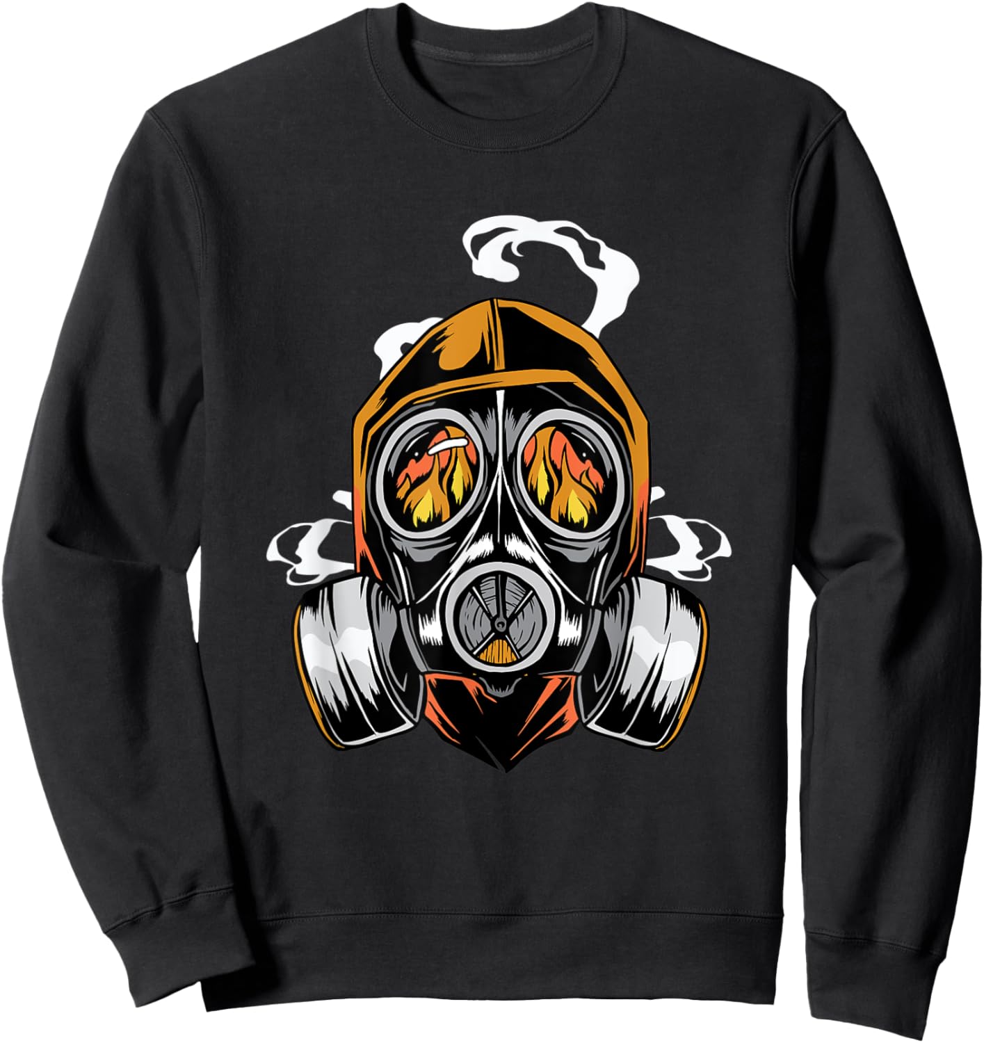 Firefighter and prepper design featuring a gas mask and fire Sweatshirt - Sweatshirt | Black