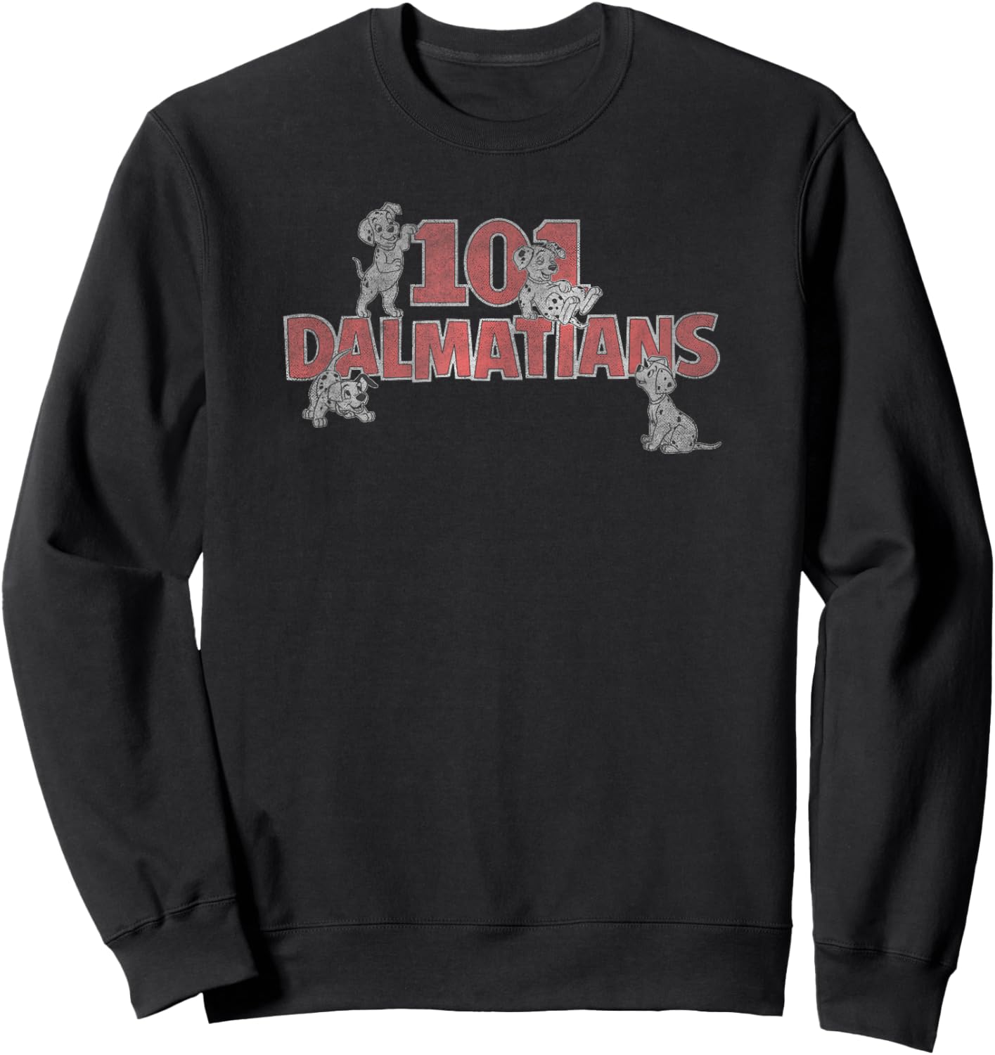 Disney 101 Dalmatians Vintage Puppy Group Logo Sweatshirt - Sweatshirt | Black