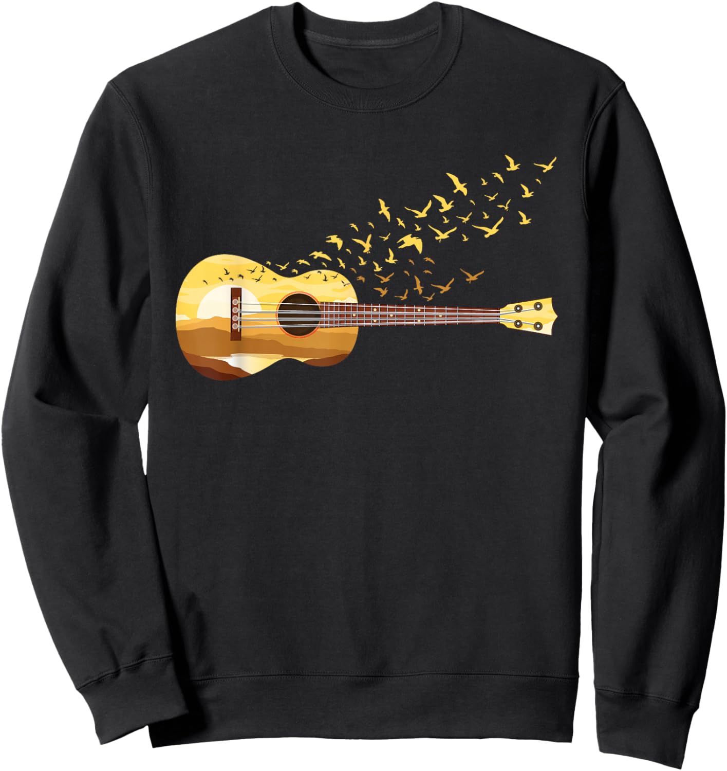 Scenic Uke Guitar - Ukulele Lover Guitar Ukulelist Sweatshirt - Sweatshirt | Black