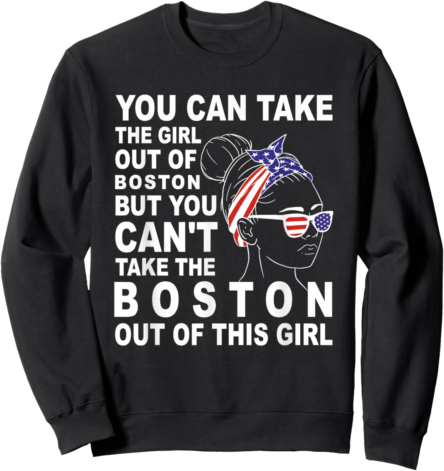 Girl From Boston - Classic Comic Boston Girl Sweatshirt - Sweatshirt | Black