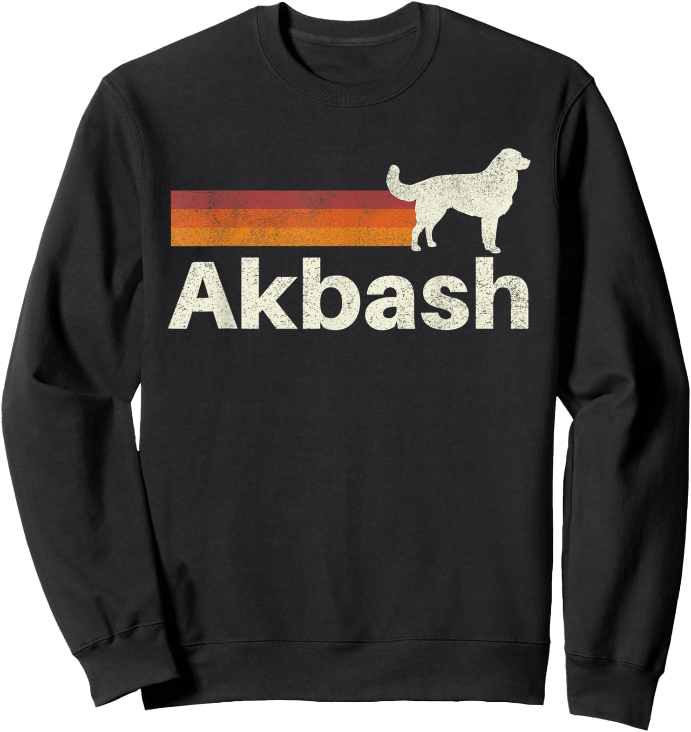 Vintage Akbash Retro Mom Dad Dog Sweatshirt - Sweatshirt | Black