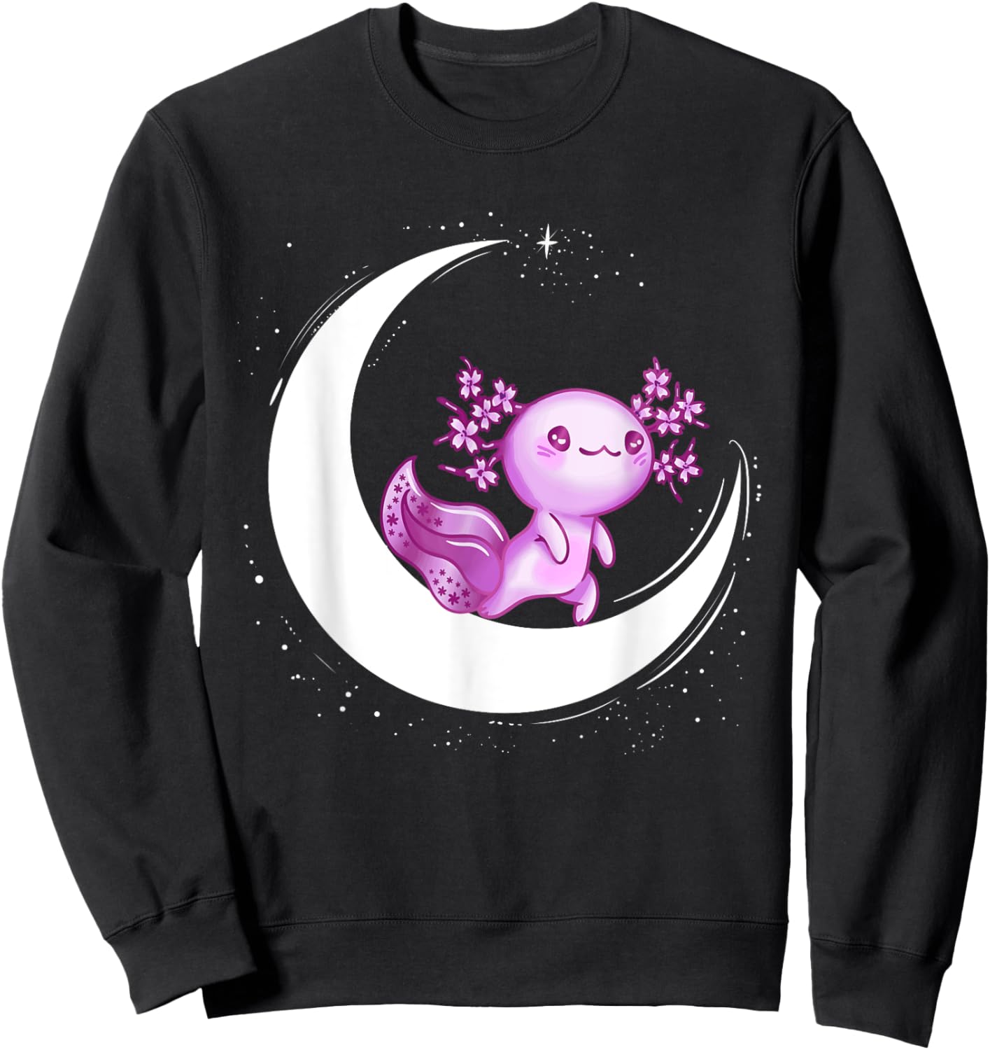 Cute Axolotl Pastel Goth Funny Kawaii Space Moon Goth Girl Sweatshirt - Sweatshirt | Black