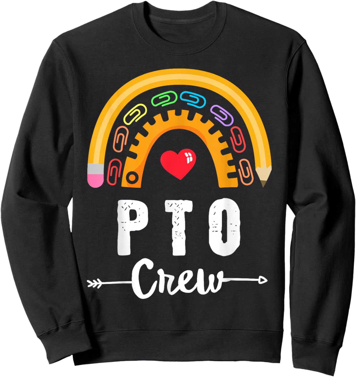 PTO Crew Parent School Volunteer Board Mom Parent Teacher Sweatshirt - Sweatshirt | Black