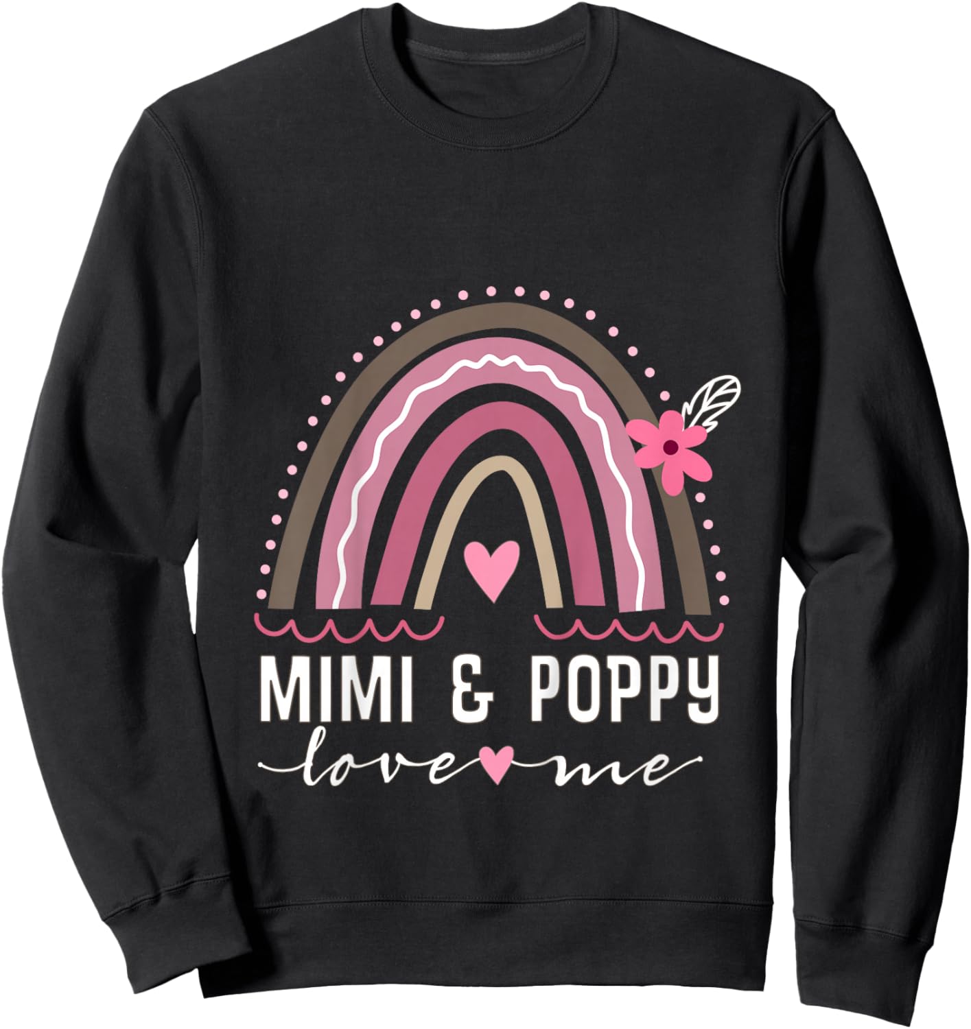 Kids Mimi and Poppy Love Me Granddaughter Rainbow Sweatshirt - Sweatshirt | Black