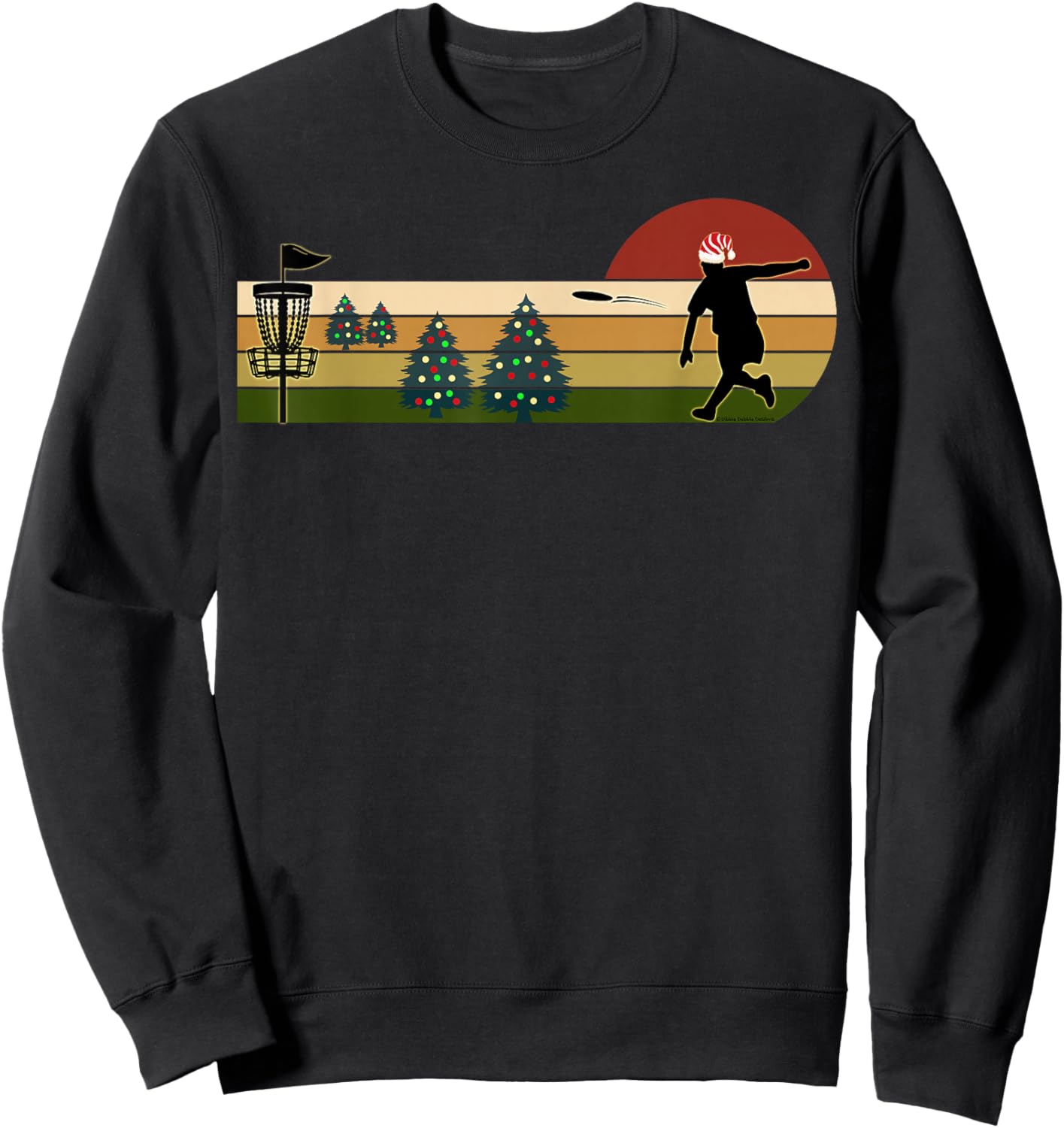 Christmas Holiday Disc Golf Sport Sweatshirt - Sweatshirt | Black