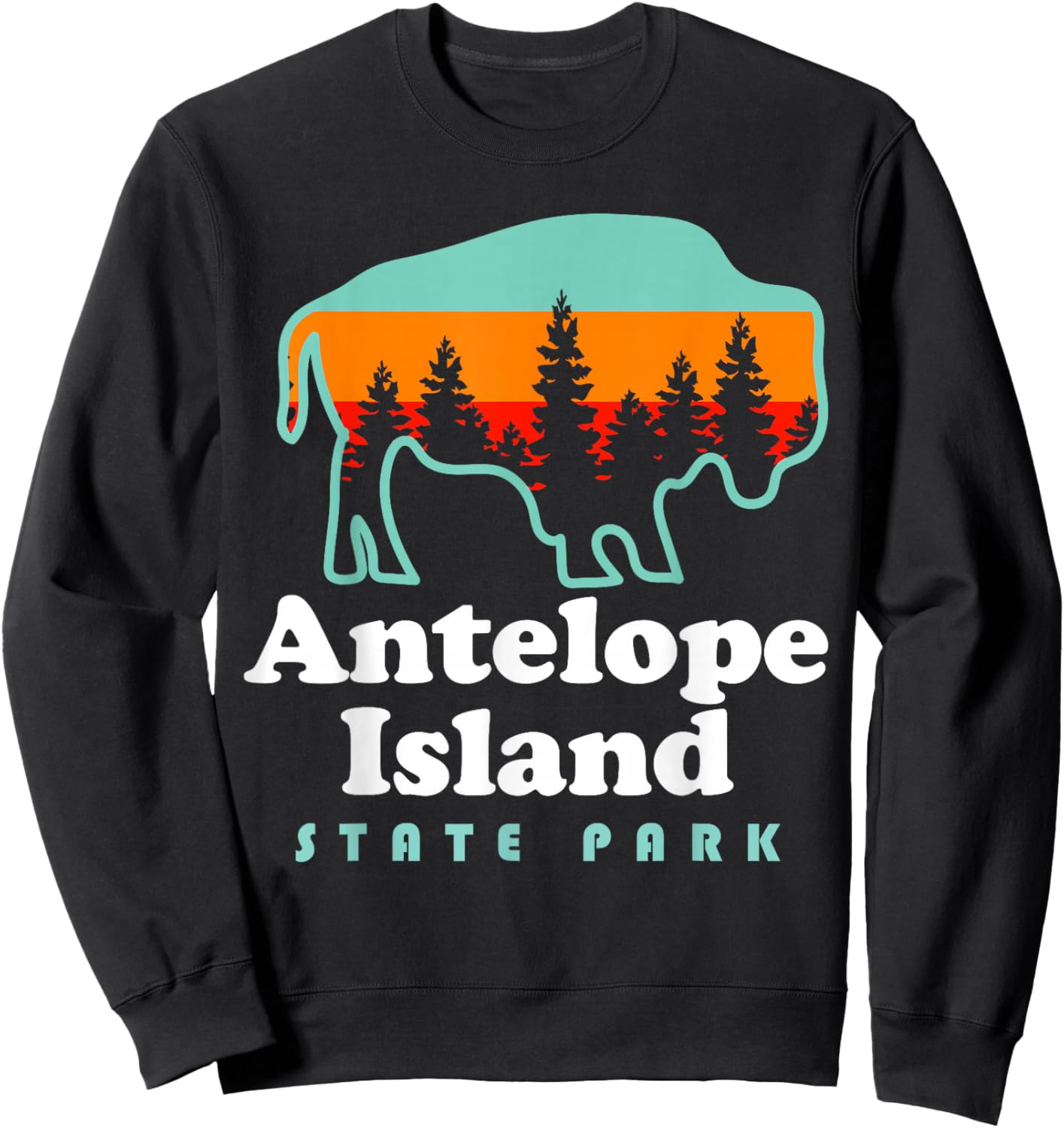 Antelope Island State Park Bison Great Salt Lake Utah Sweatshirt - Sweatshirt | Black