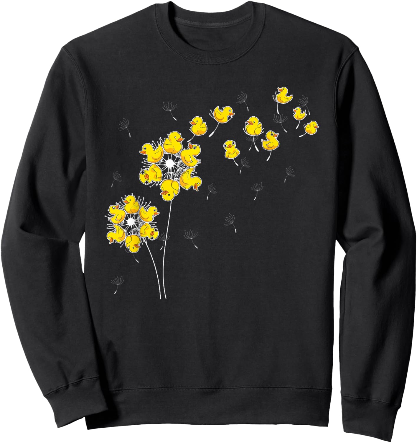 Rubber Duck, Dandelion, Squeaky Duck Sweatshirt - Sweatshirt | Black
