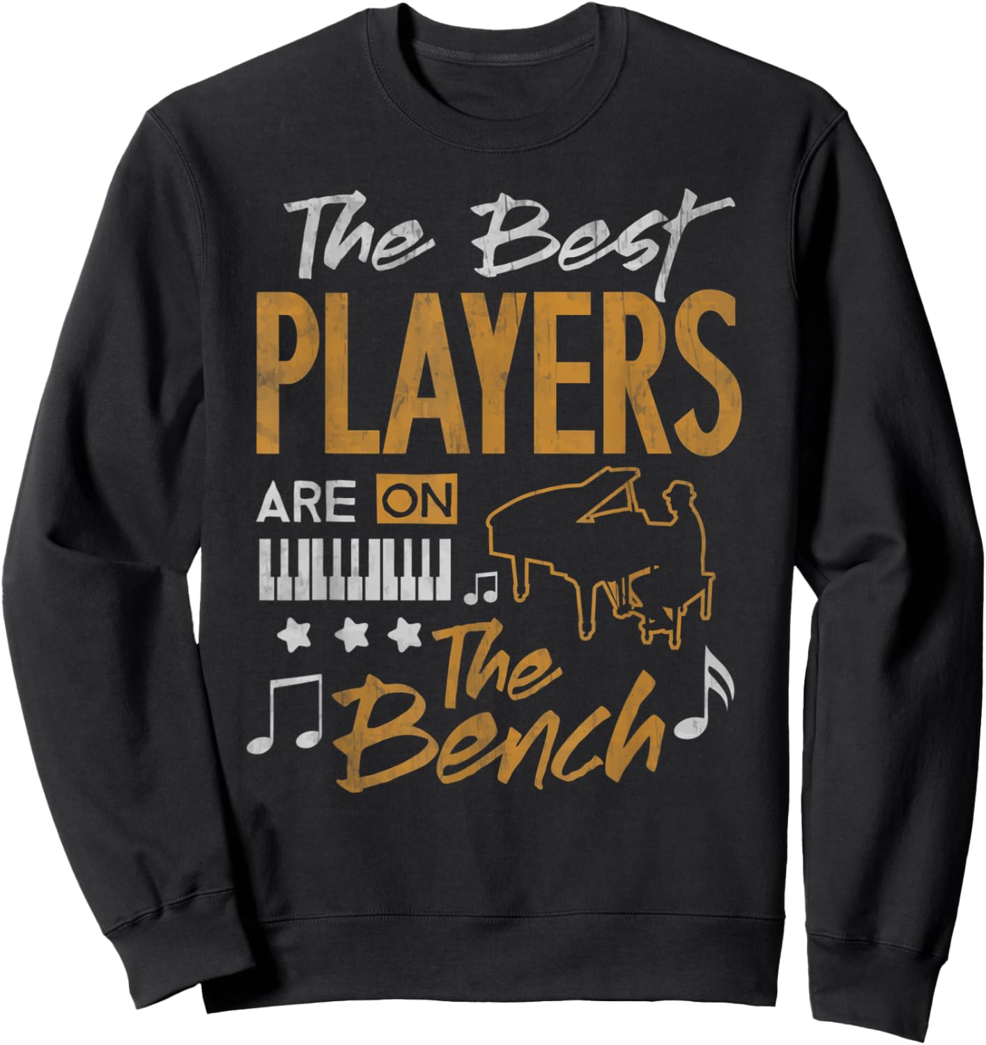 Piano Player Shirt Funny Pianist Music Lover Teacher Student Women Kids Sweatshirt - Sweatshirt | Black