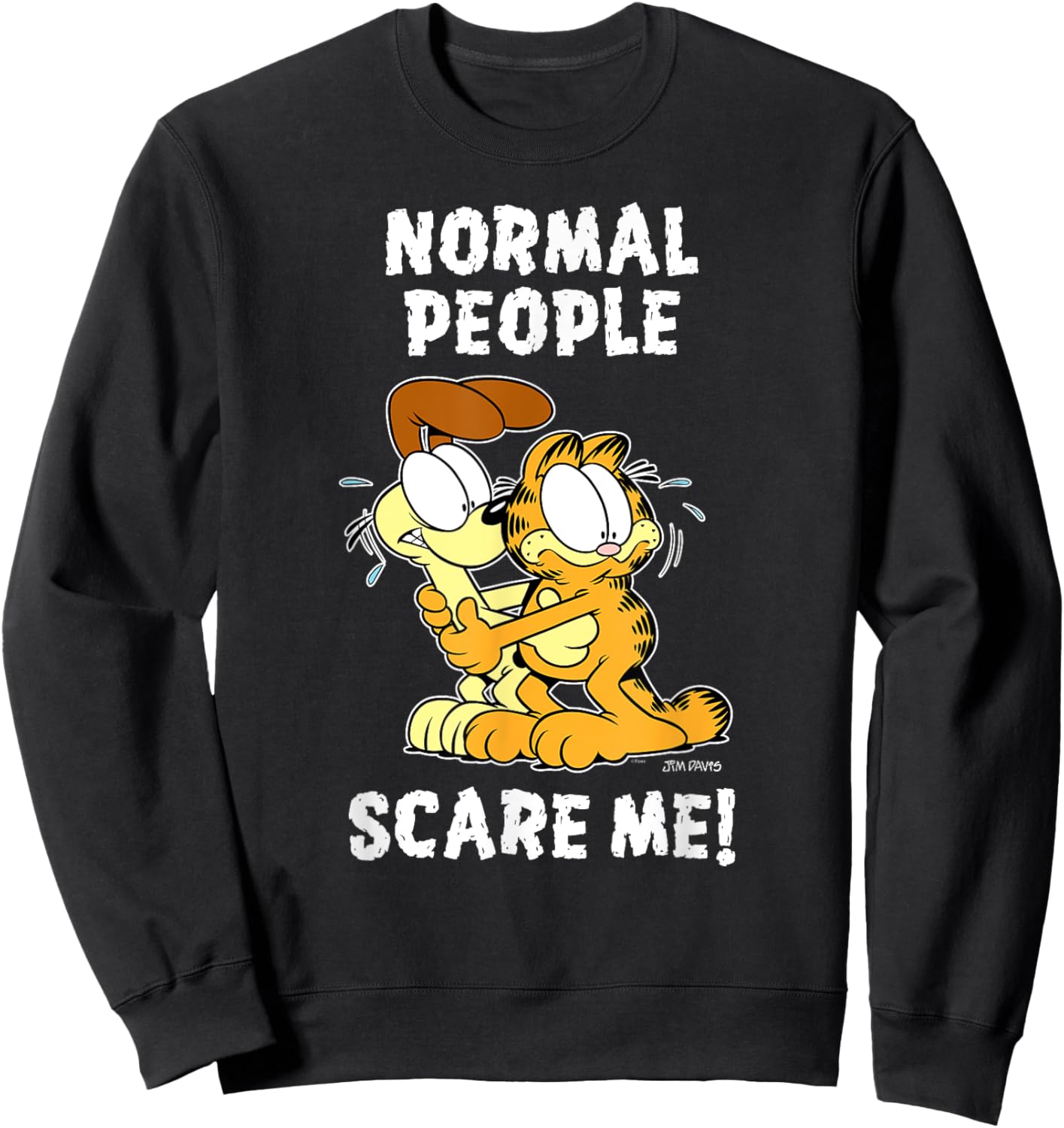 Garfield Normal People Scare Me Halloween Cartoon Cat Sweatshirt - Sweatshirt | Black