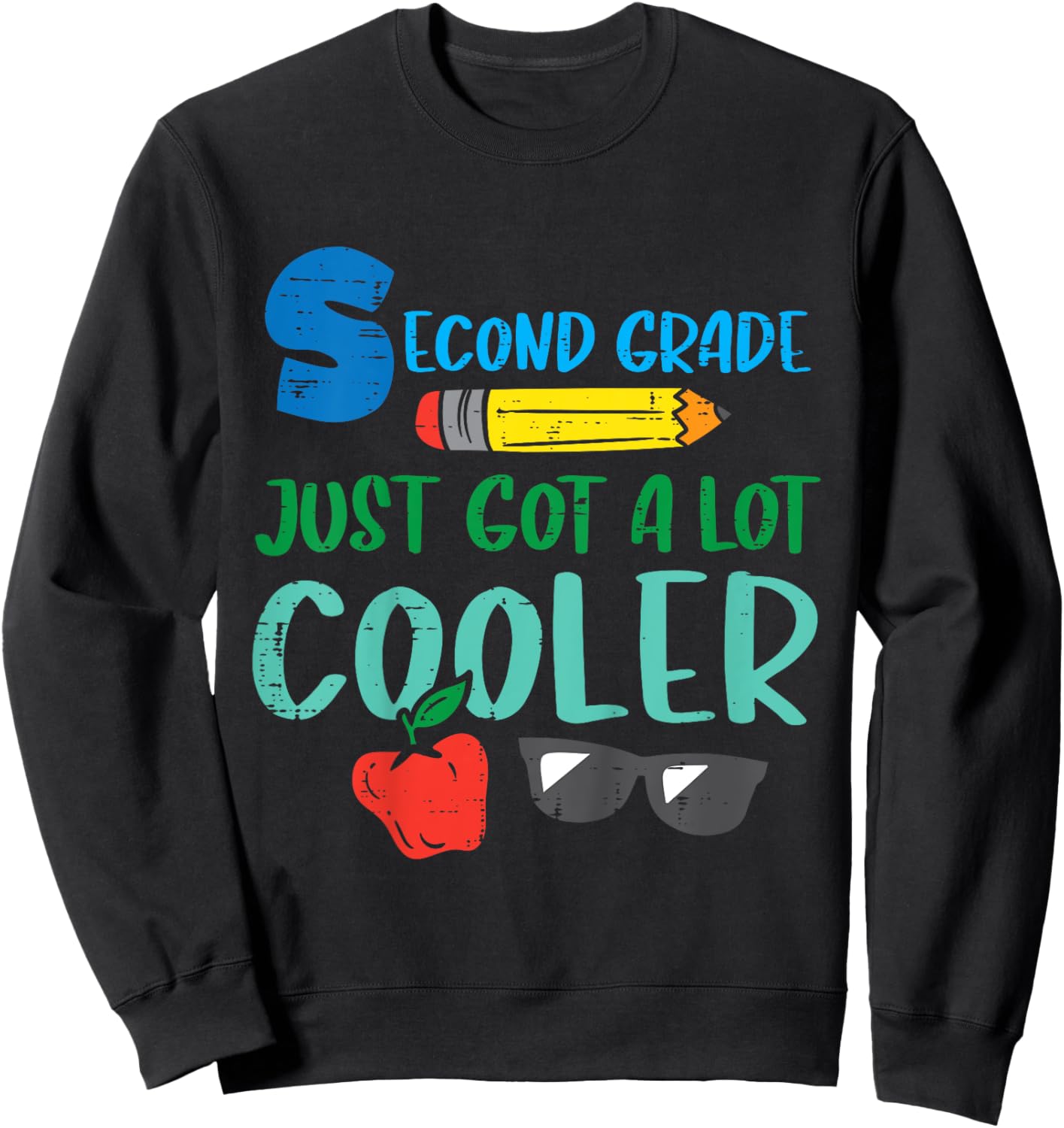 Kids Second Grade Just Got Cooler 2nd First Day Of School Boys Sweatshirt - Sweatshirt | Black