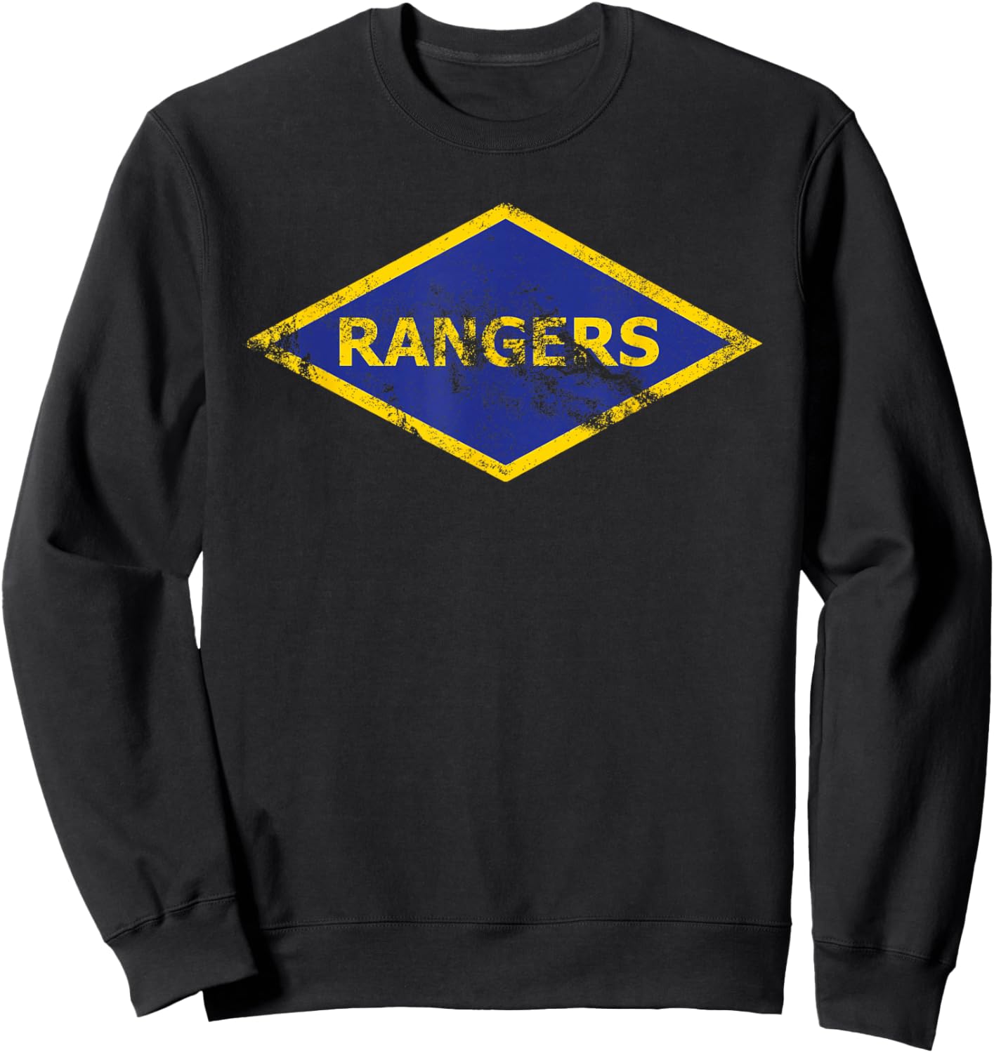 Army Ranger WW2 Diamond Vintage Distressed Look Sweatshirt - Sweatshirt | Black