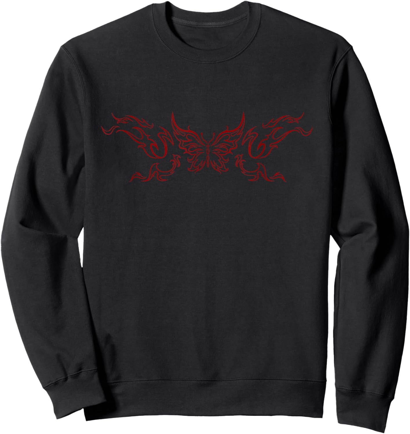 Butterfly Grunge Fairycore Aesthetic Tattoo Goth Sweatshirt - Sweatshirt | Black