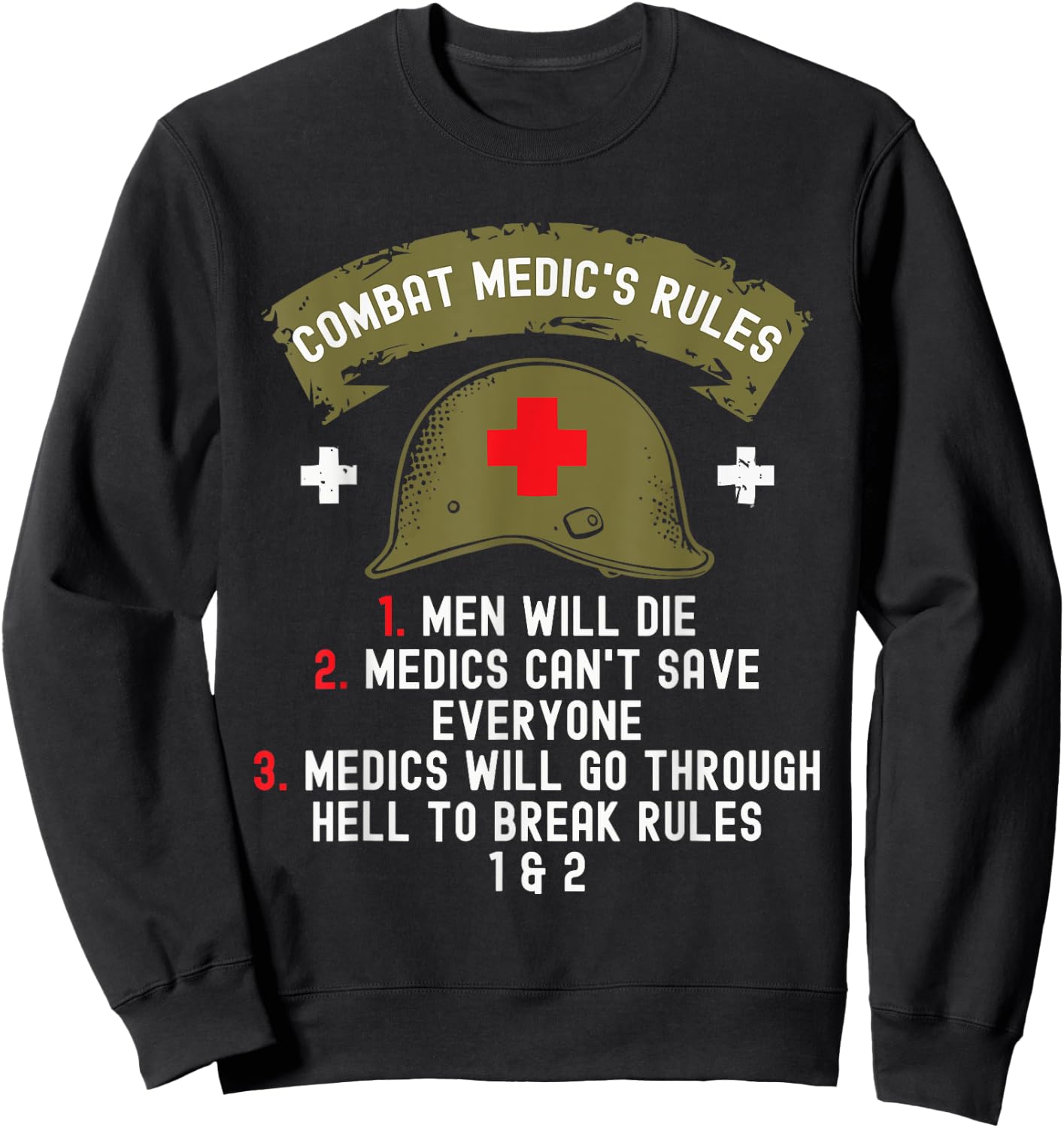 Combat Medic First Aid Field Medic Military Sweatshirt - Sweatshirt | Black