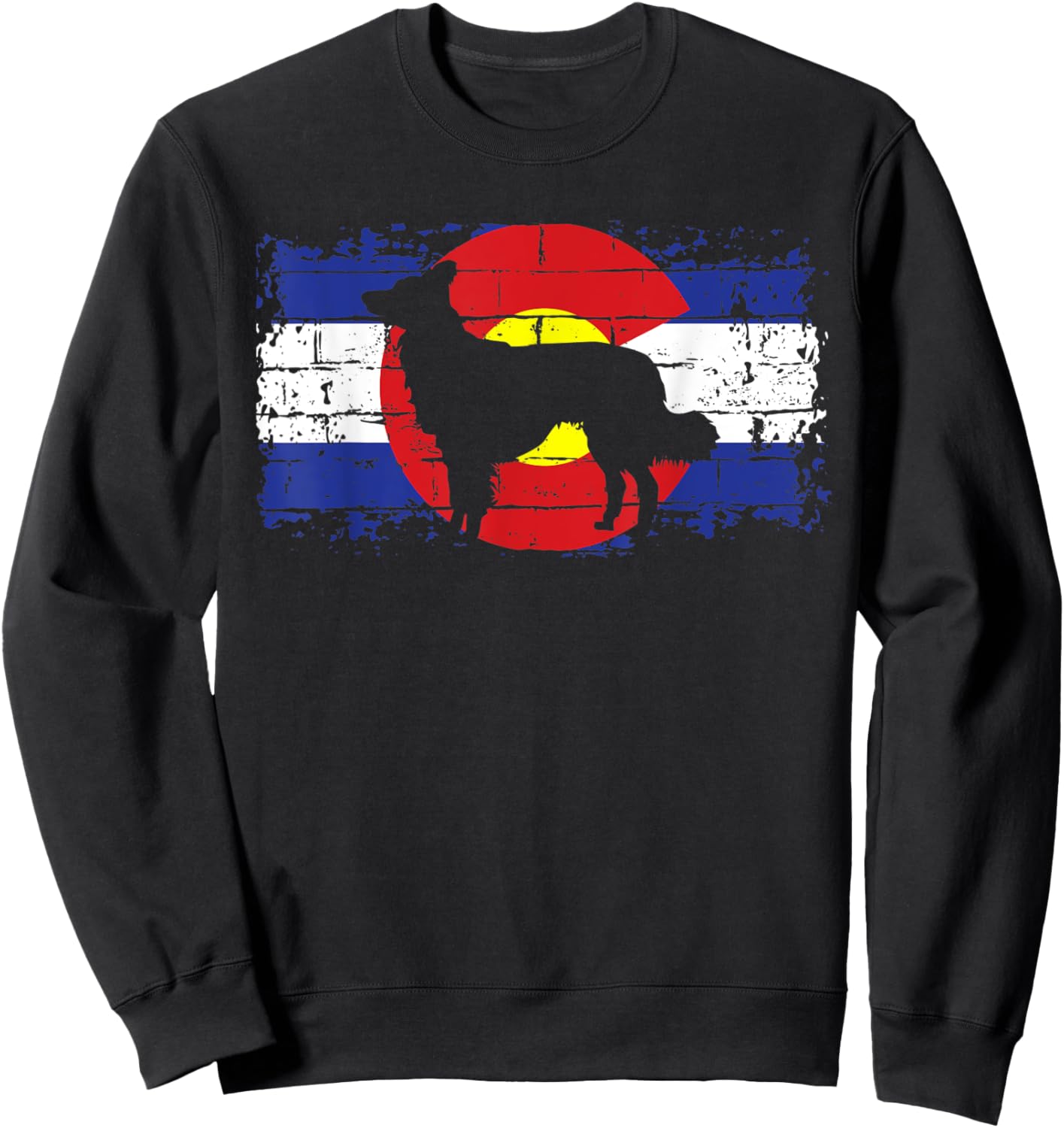 Colorado Flag Border Collie Dog Collie Lover Pet Owner Cool Sweatshirt - Sweatshirt | Black