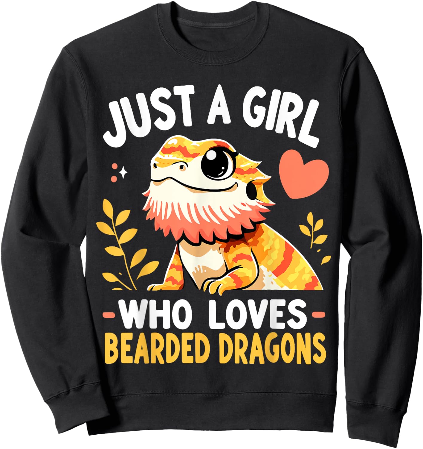 Girl Who Loves Bearded Dragons Sweatshirt - Sweatshirt | Black