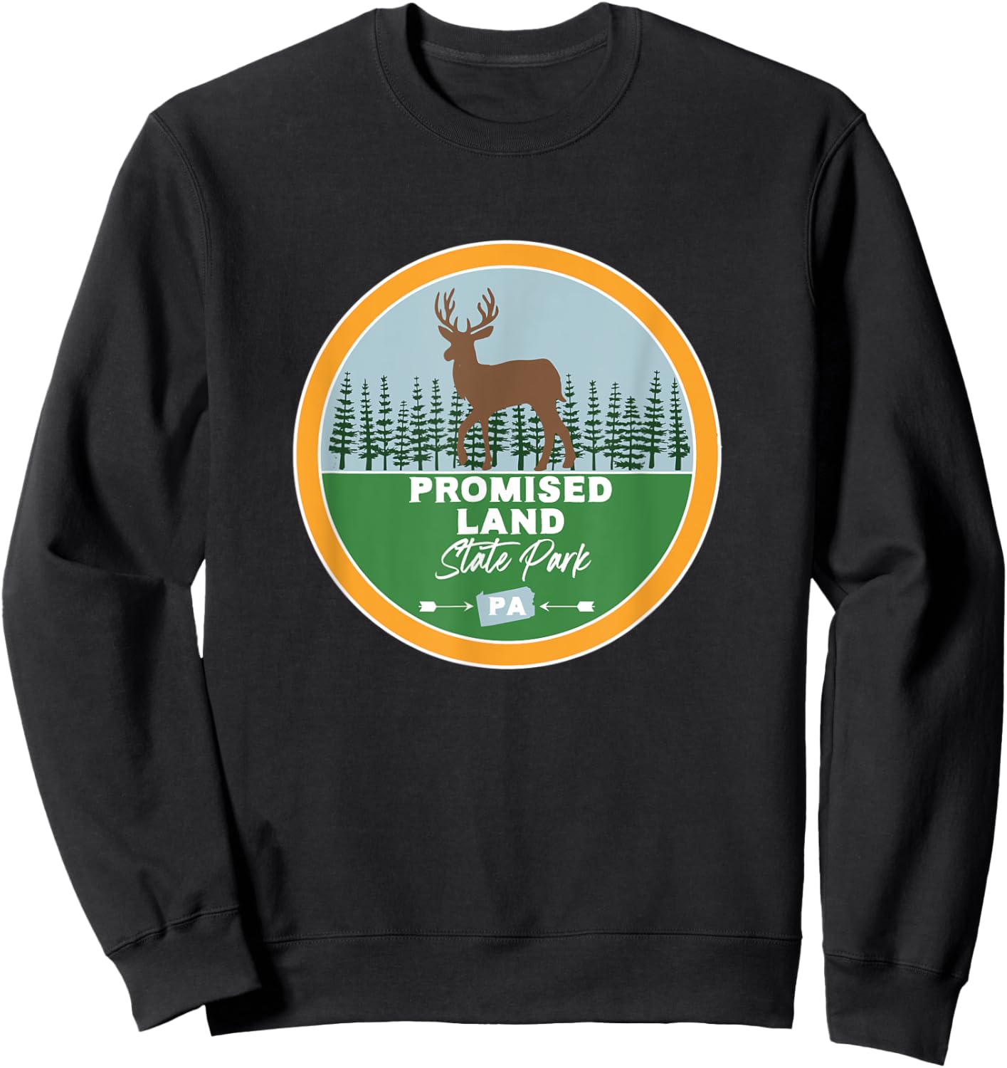 Promised Land State Park Pennsylvania PA Outdoors Deer Sweatshirt - Sweatshirt | Black