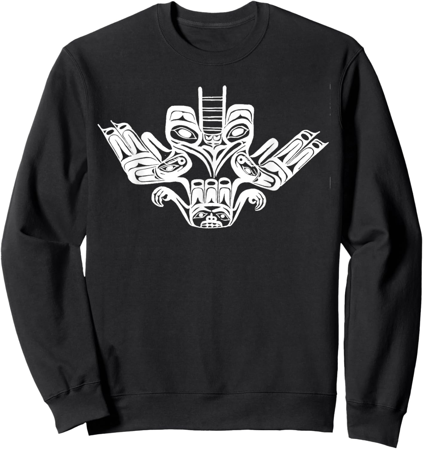 Thunderbird Northwest Tribal Native American Indian Art Sweatshirt - Sweatshirt | Black