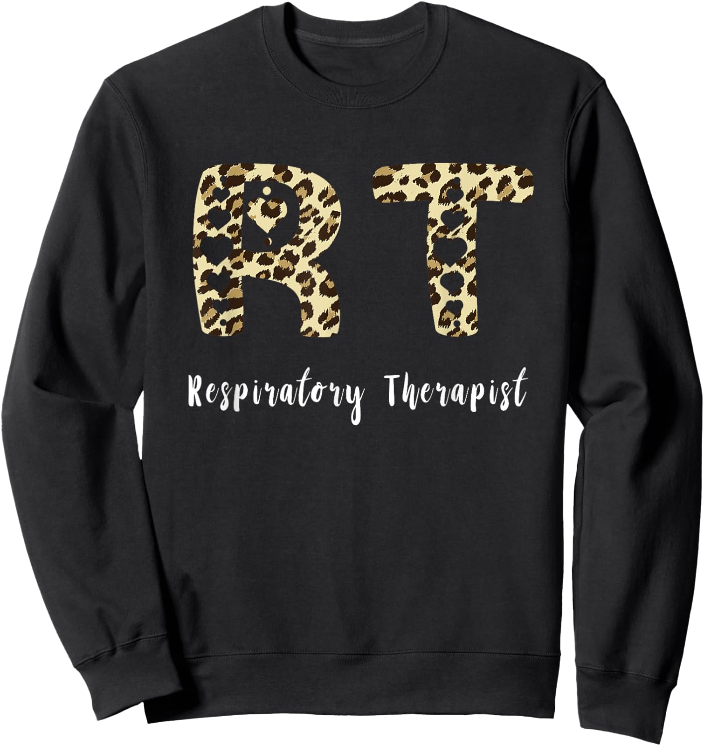 Respiratory Therapist RT Leopard Respiratory Doctor Sweatshirt - Sweatshirt | Black