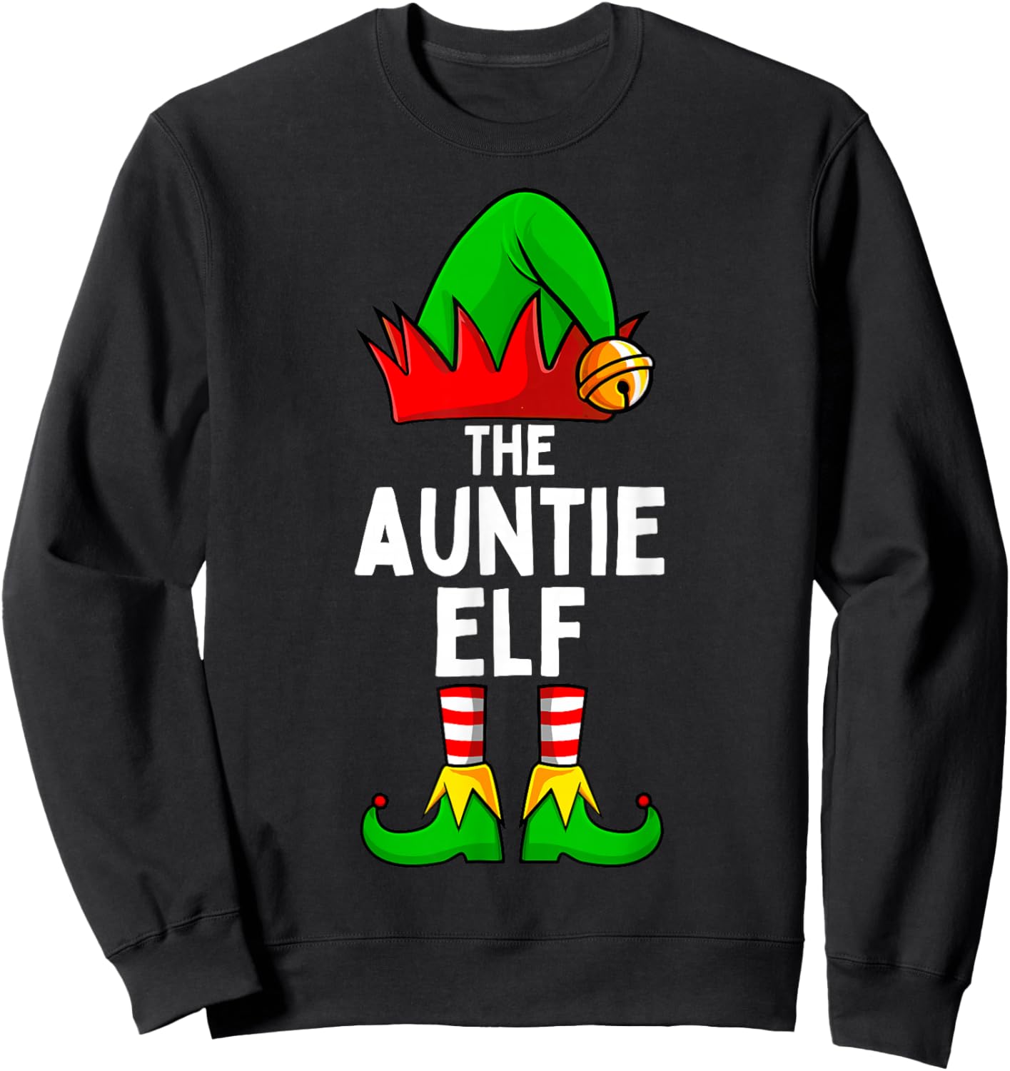 Auntie Elf Matching Family Christmas Women Sweatshirt - Sweatshirt | Black