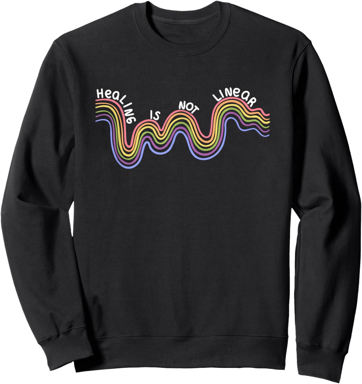 Mental Health Awareness Rainbow Sweatshirt - Sweatshirt | Black
