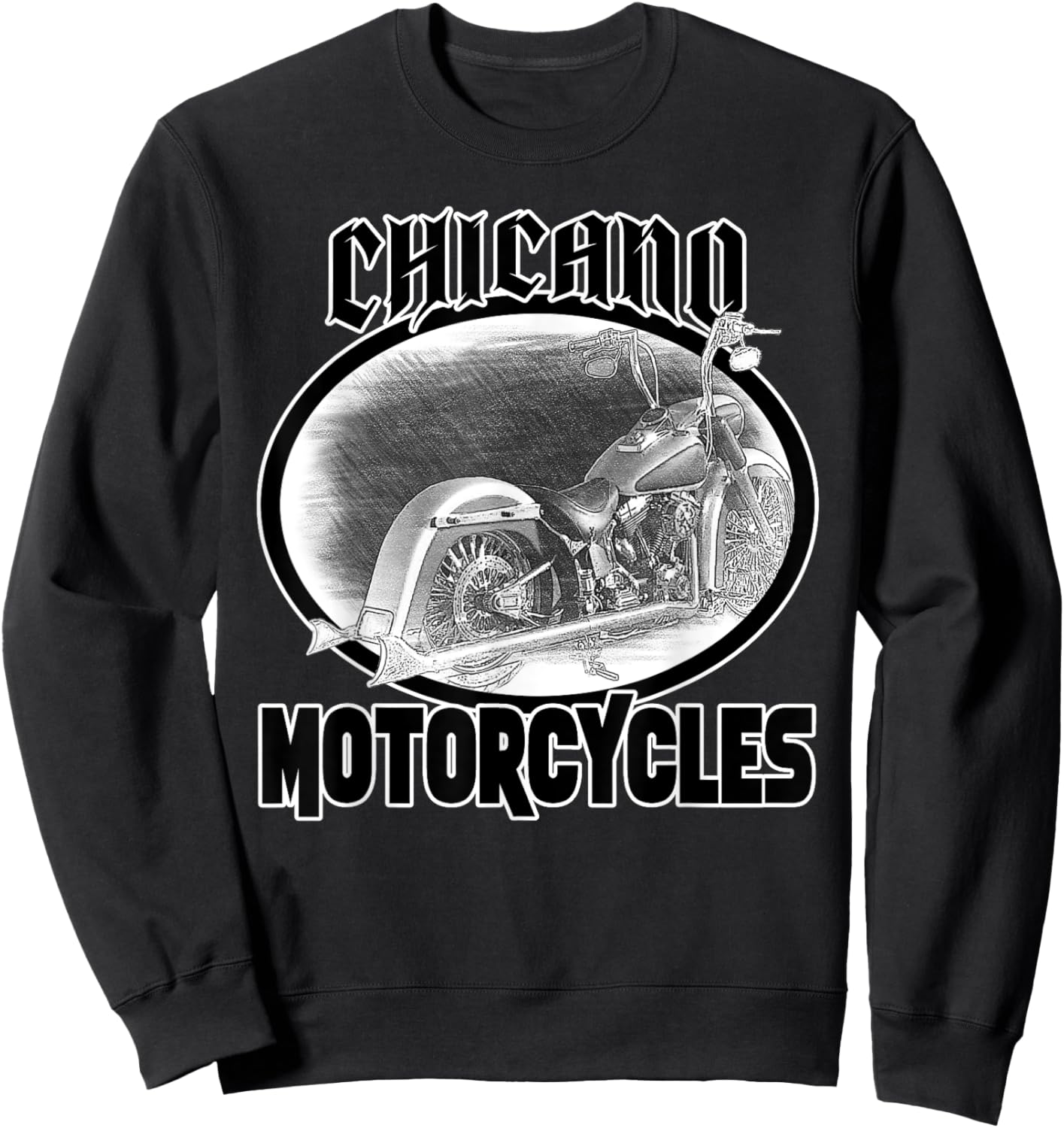 Chicano Cholo Latino Style Biker Chicano Motorcycles Sweatshirt - Sweatshirt | Black