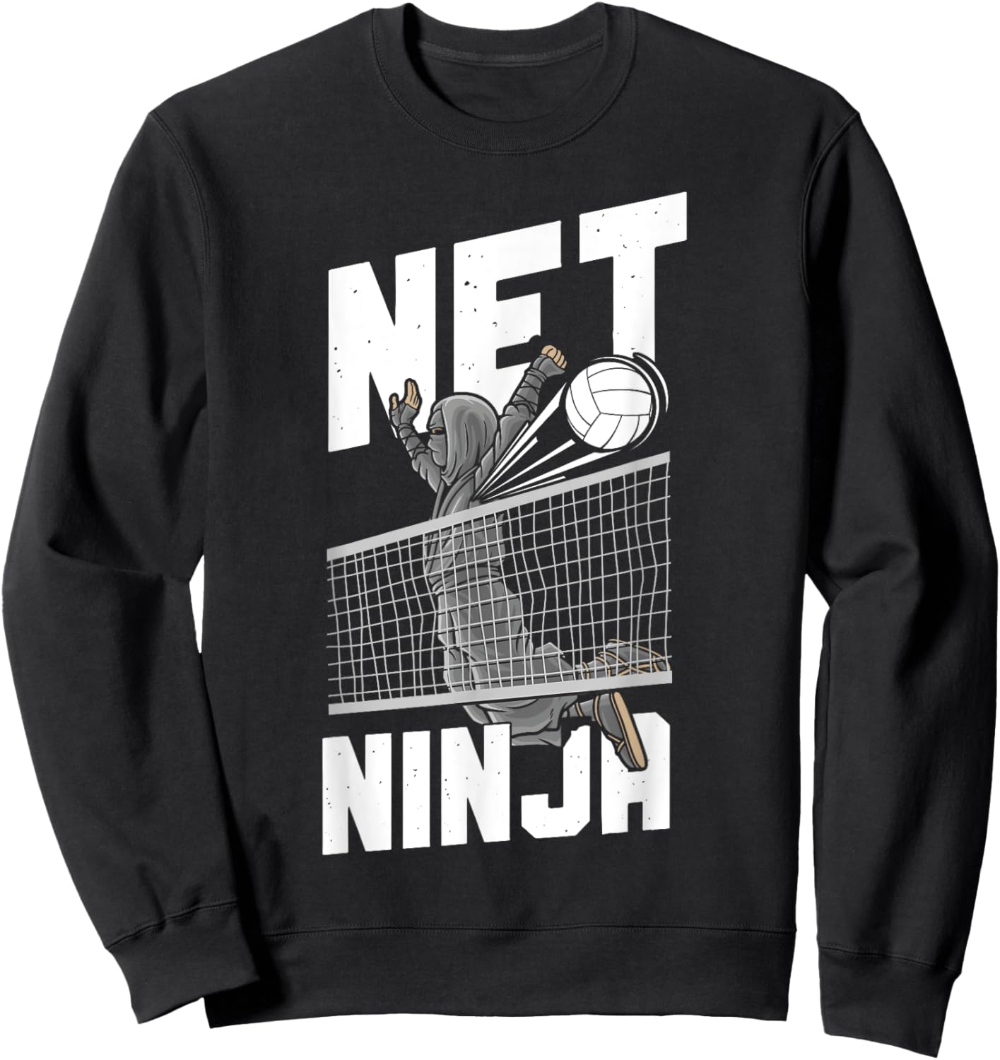 Volleyball Player Team Ninja Vintage Net Ninja Sweatshirt - Sweatshirt | Black
