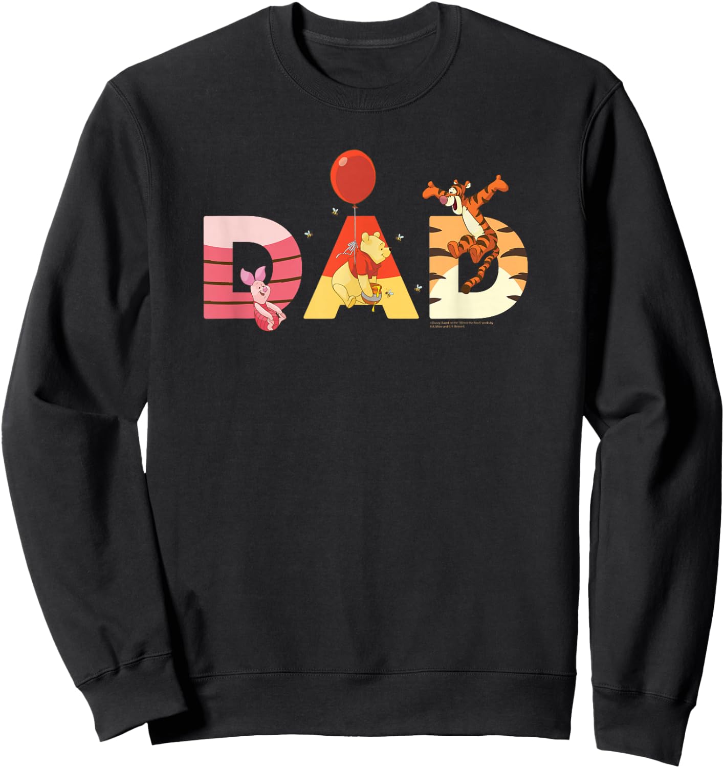 Disney Winnie The Pooh and Friends Dad Father's Day Birthday Sweatshirt - Sweatshirt | Black