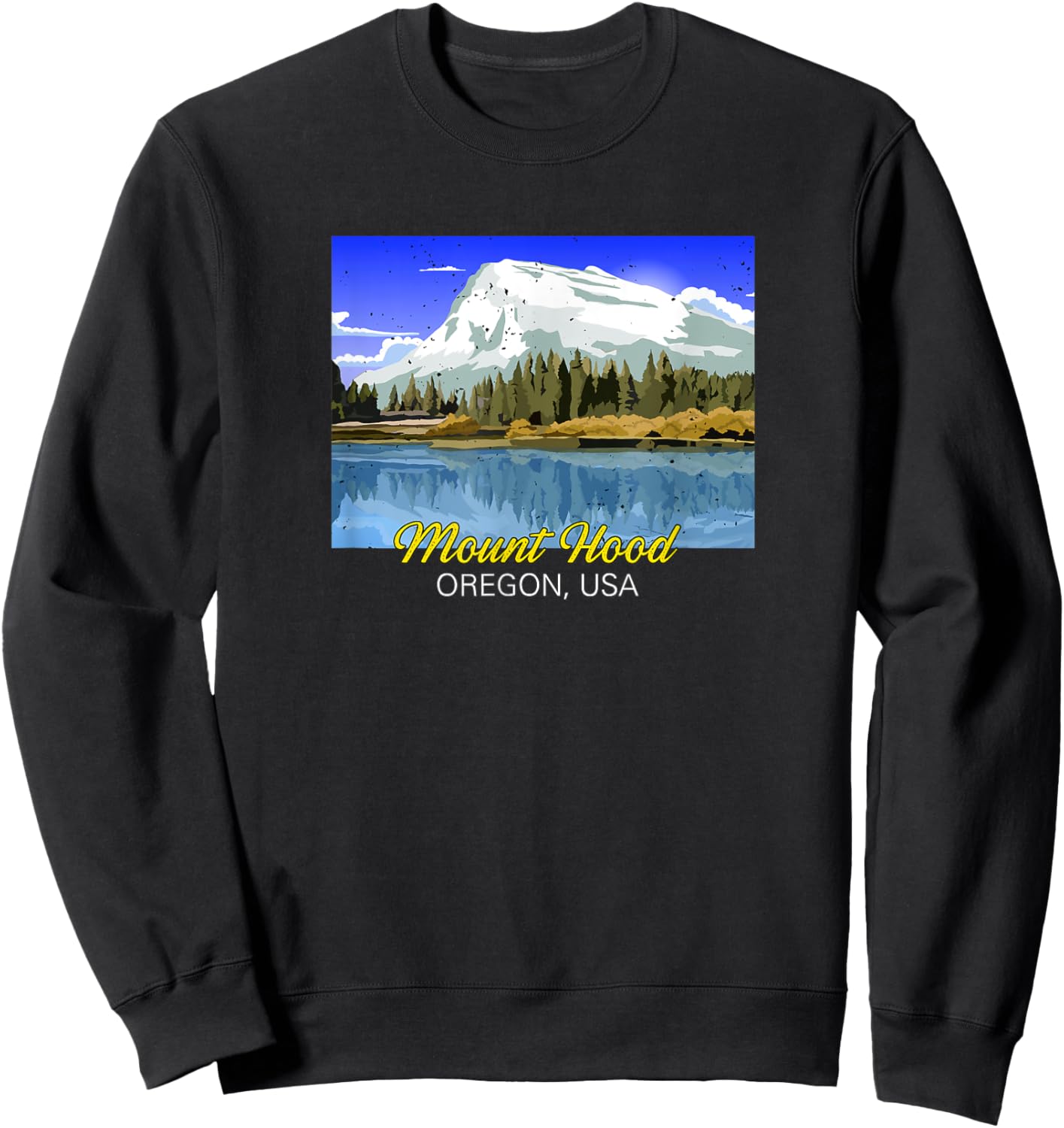 Mount Hood in Oregon Sweatshirt - Sweatshirt | Black