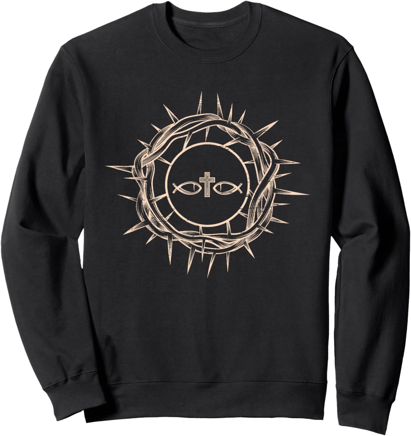 Crown Of Thorns Jesus Christ Christian Catholic Prayer Gift Sweatshirt - Sweatshirt | Black