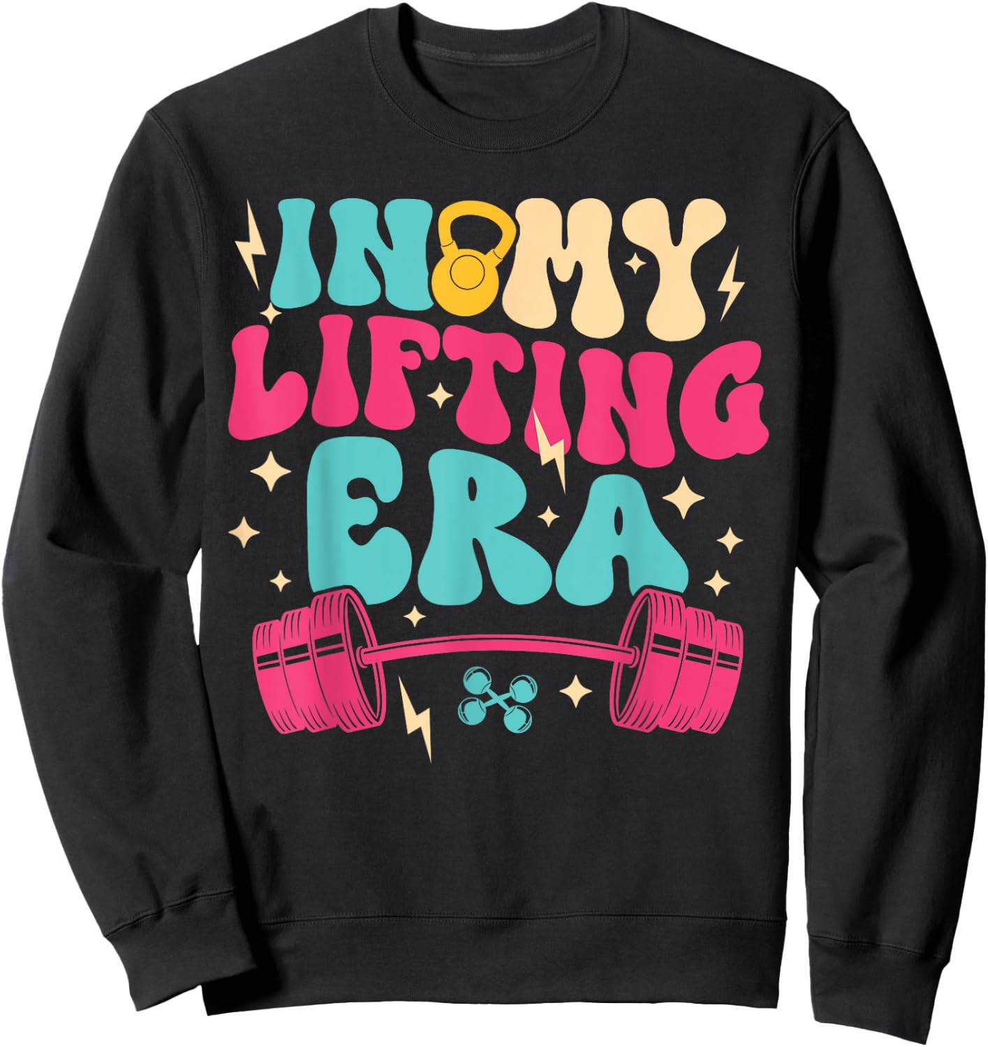In My Lifting Era Groovy Squat Weight Gym Fitness Workout Sweatshirt - Sweatshirt | Black