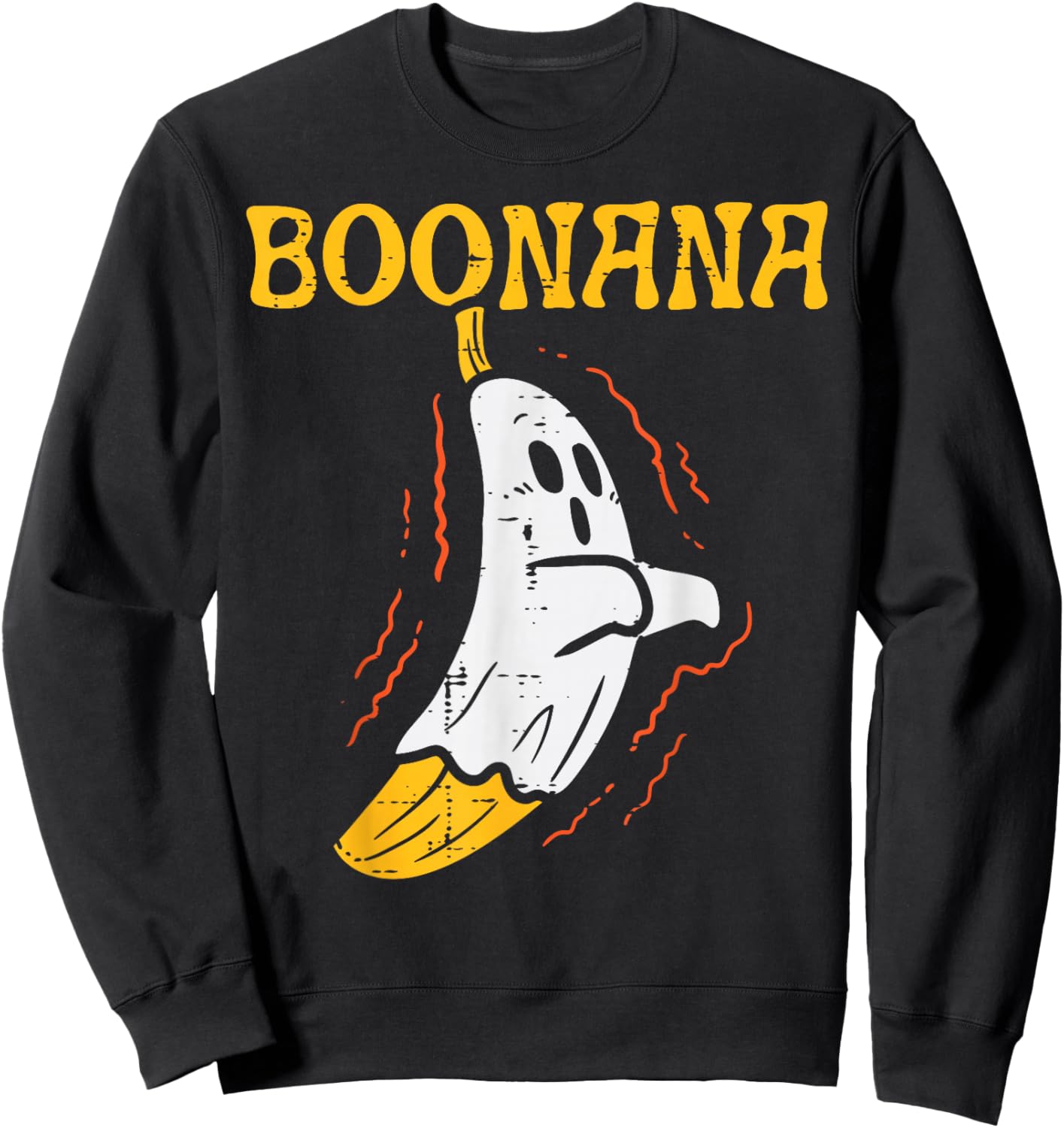 Boonana Cute Ghost Banana Halloween Costume Men Women Kids Sweatshirt - Sweatshirt | Black