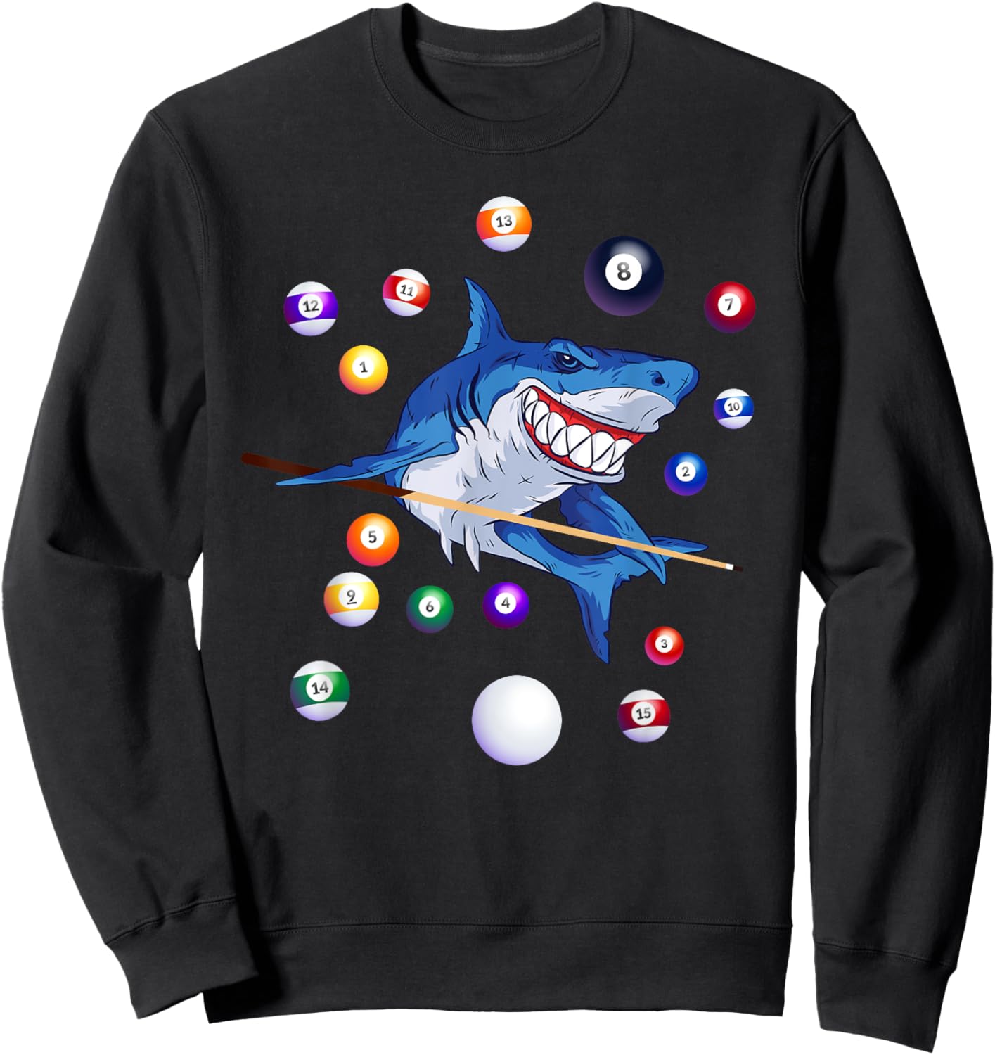 Billiards Shark Billiard Player Pool Table Snooker Pyramid Sweatshirt - Sweatshirt | Black