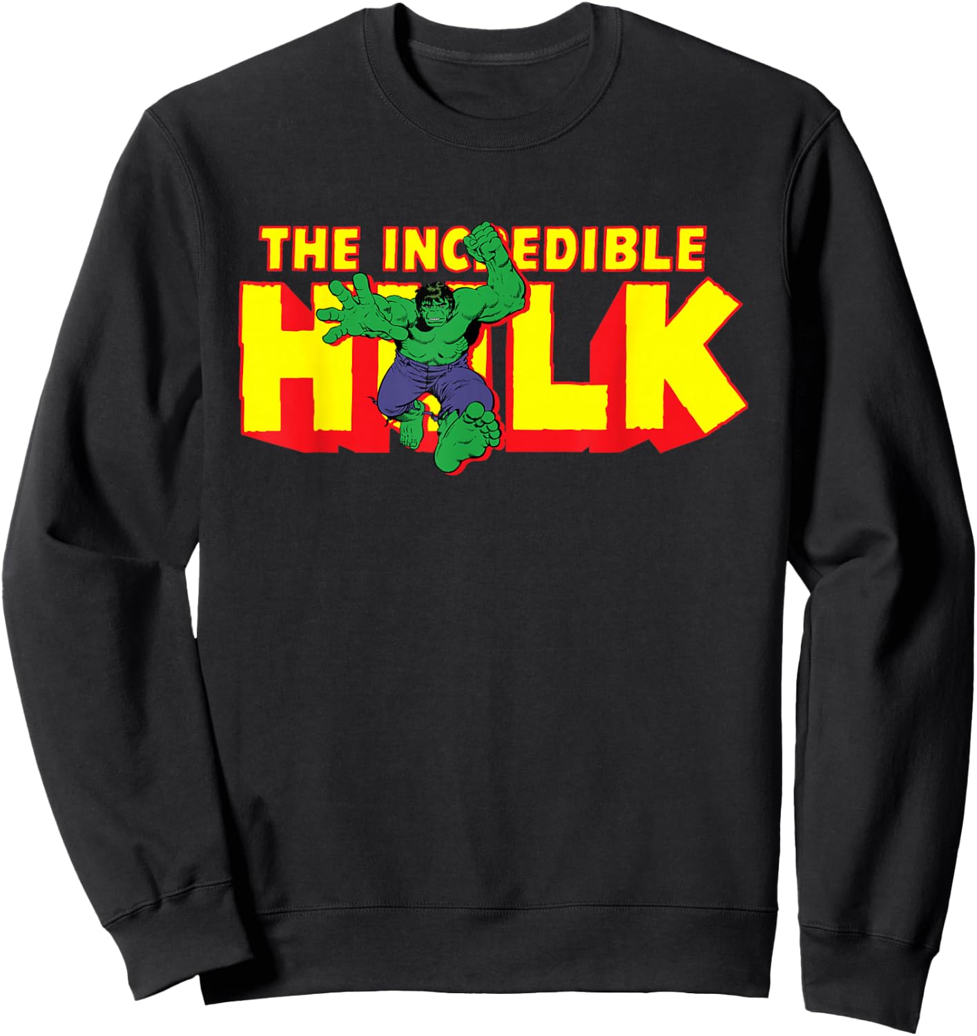 Marvel The Incredible Hulk Retro Comic Logo Sweatshirt - Sweatshirt | Black