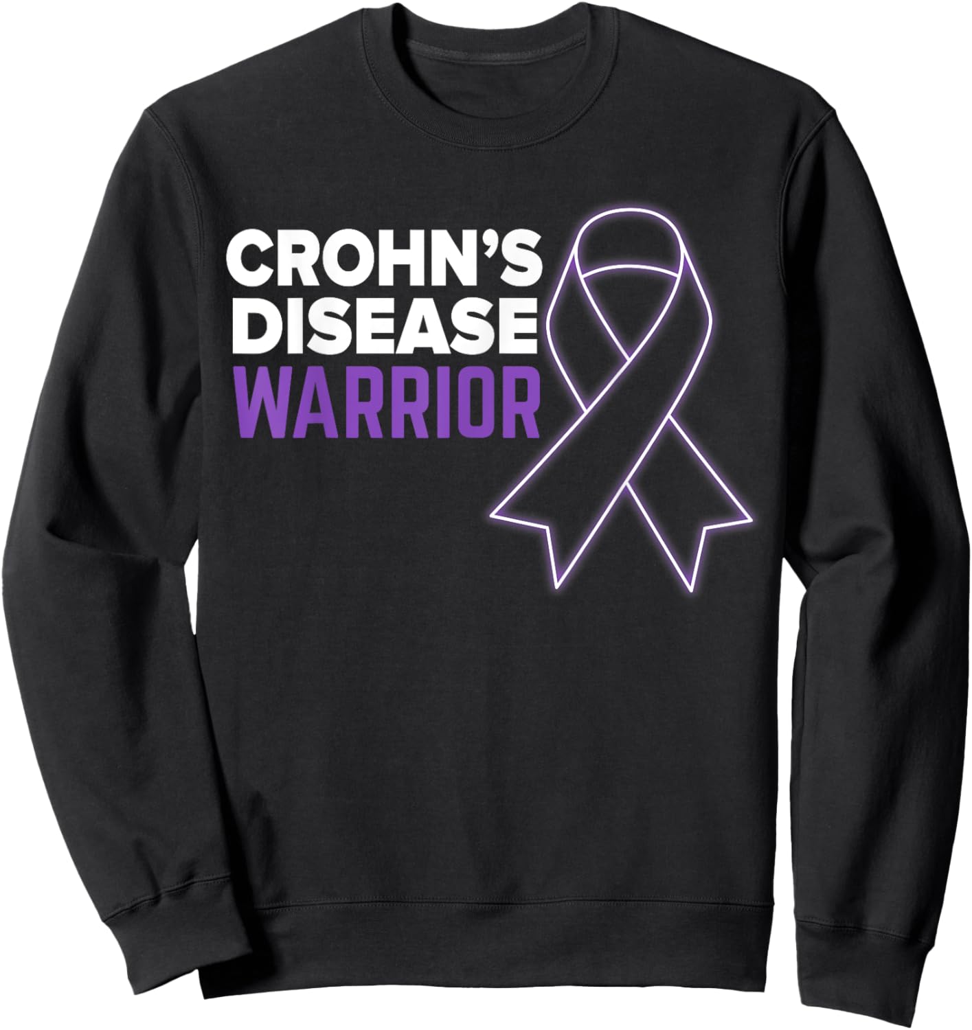 Crohn's Disease Warrior Awareness Food Health Support Relief Sweatshirt - Sweatshirt | Black
