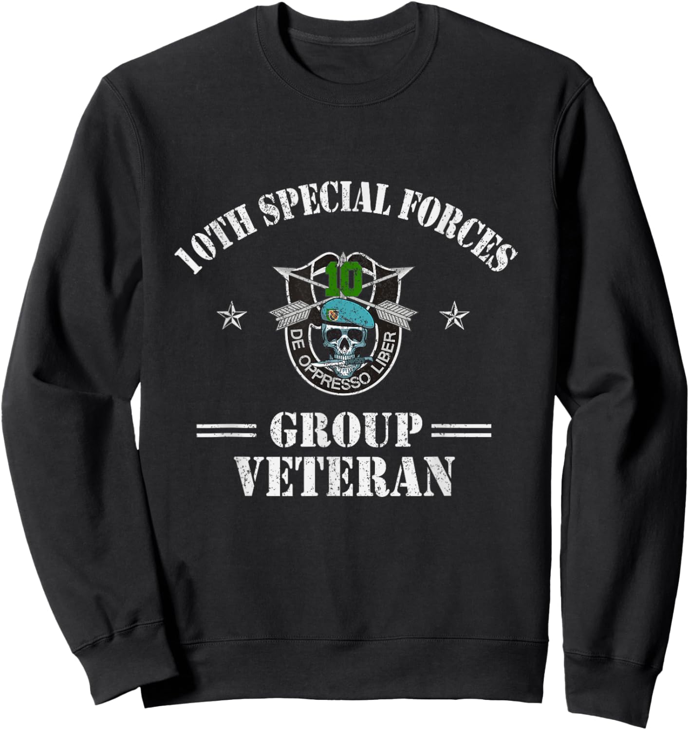 10th Special Forces Group Veteran 10th SFG Patriotic Sweatshirt - Sweatshirt | Black