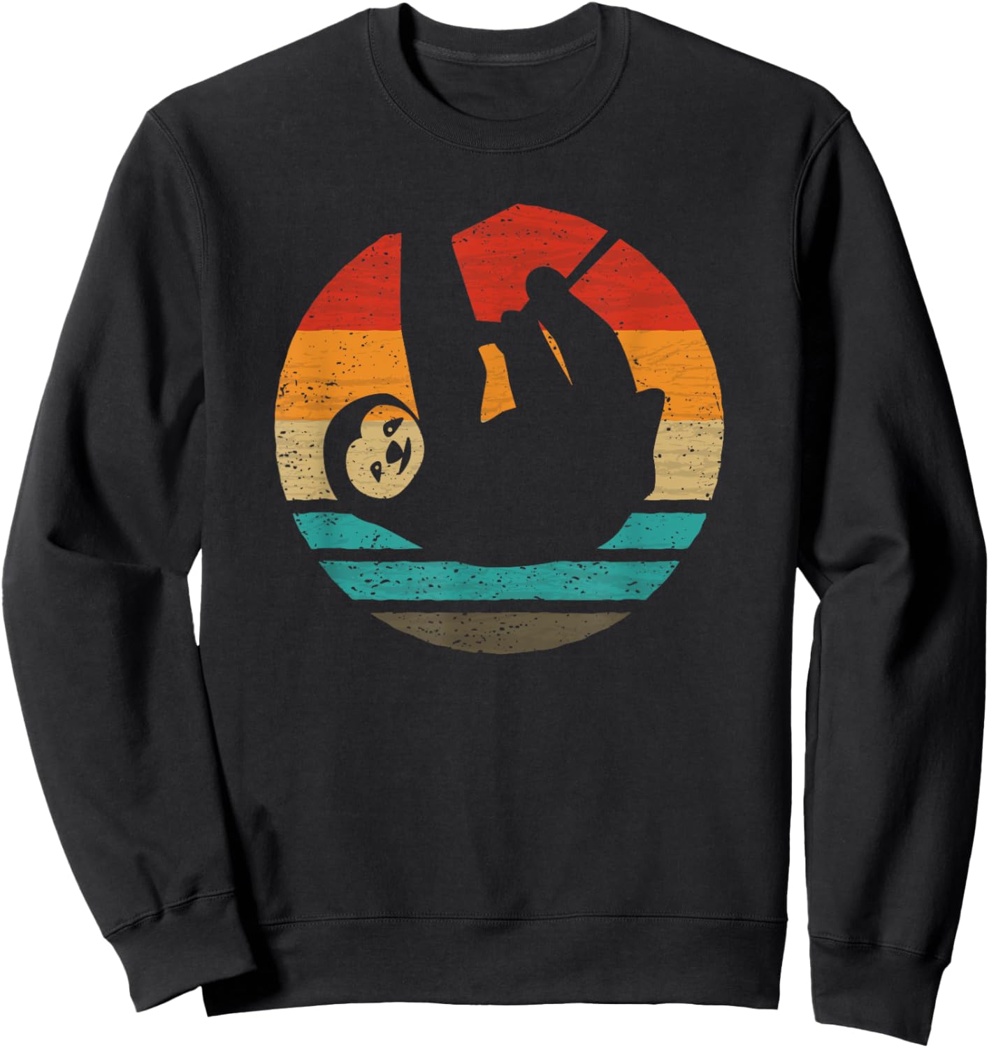 Sloth Retro Style Vintage Sweatshirt - Sweatshirt | Black