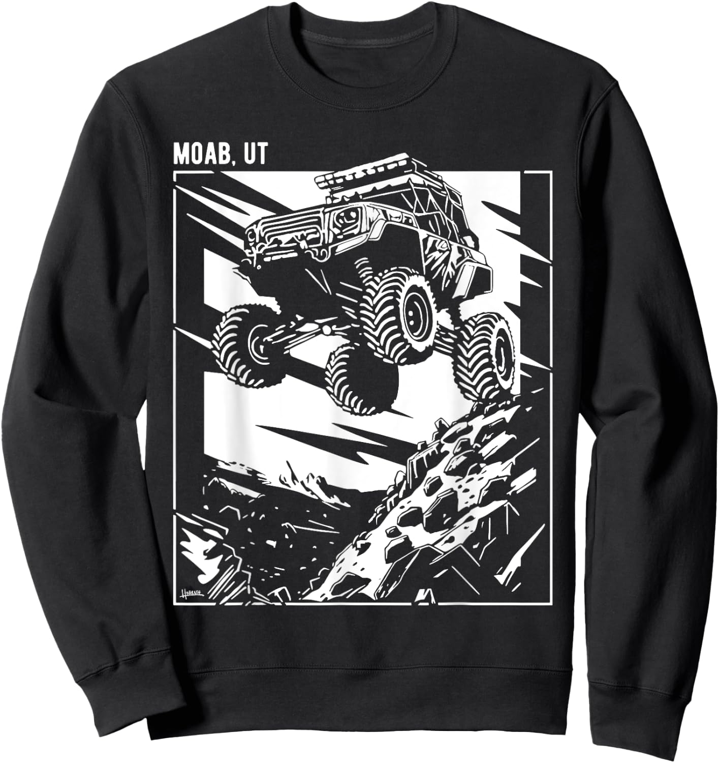 Moab Utah Offroad 4x4 Quad Side-by-Side SxS ATV Design Sweatshirt - Sweatshirt | Black
