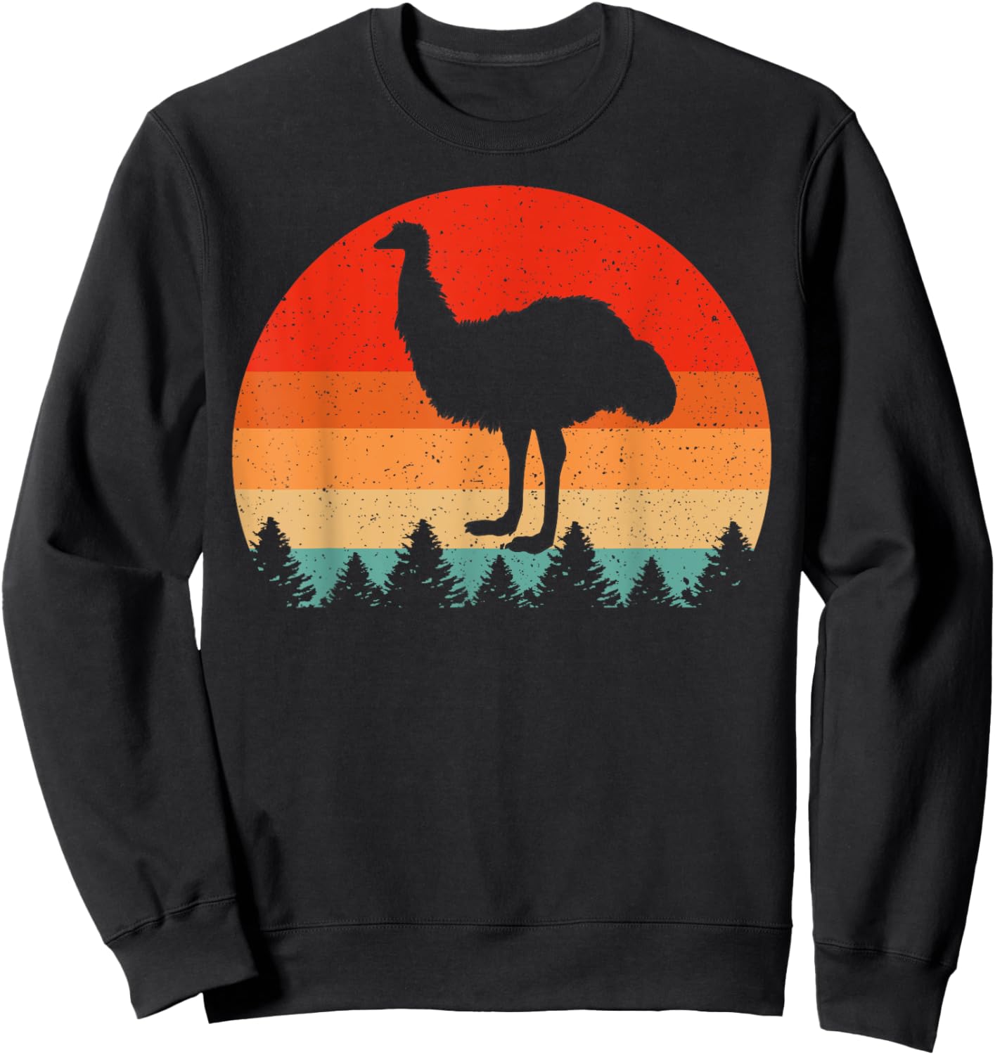 Vintage Retro Emu Birds Lover Emu Sweatshirt - Sweatshirt | Black