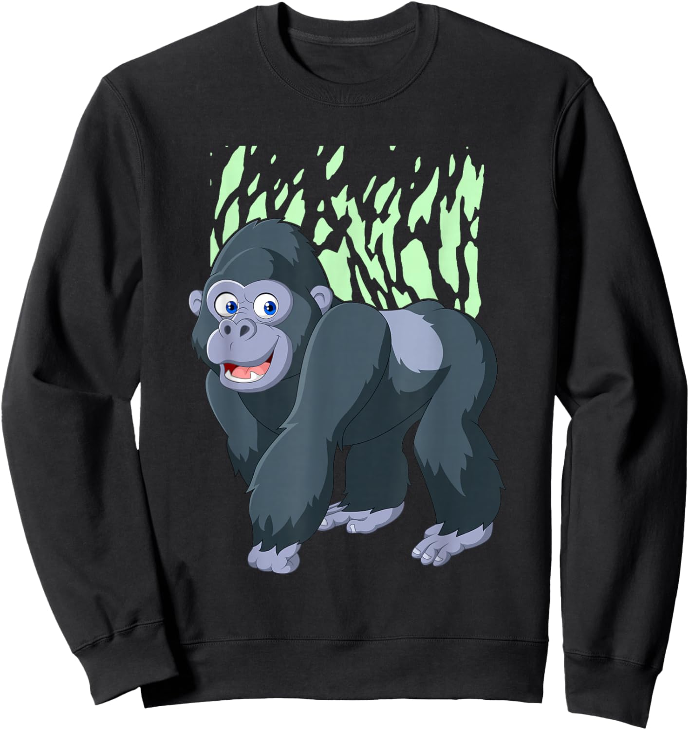 Jungle Gorilla I Gorilla Lover I Children Gorilla Kids Cartoon Gorilla I Monkey Kids Gorilla Sweatshirt - Sweatshirt | Black