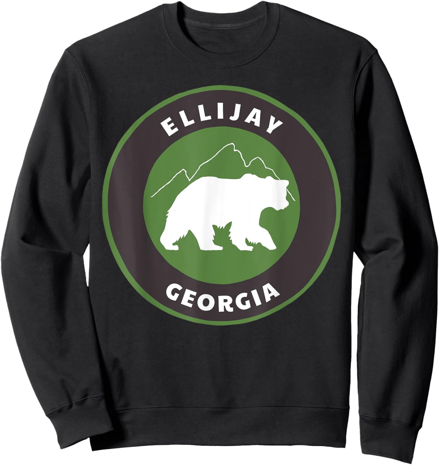 Ellijay Georgia Outdoors GA Bear Mountains Badge Sweatshirt - Sweatshirt | Black