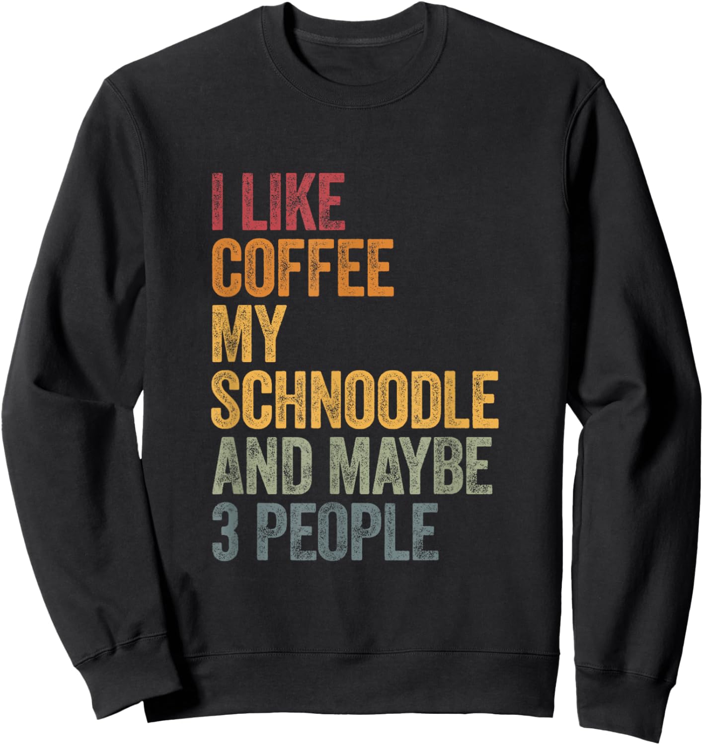 I like coffee my Schnoodle and maybe 3 people Vintage Sweatshirt - Sweatshirt | Black